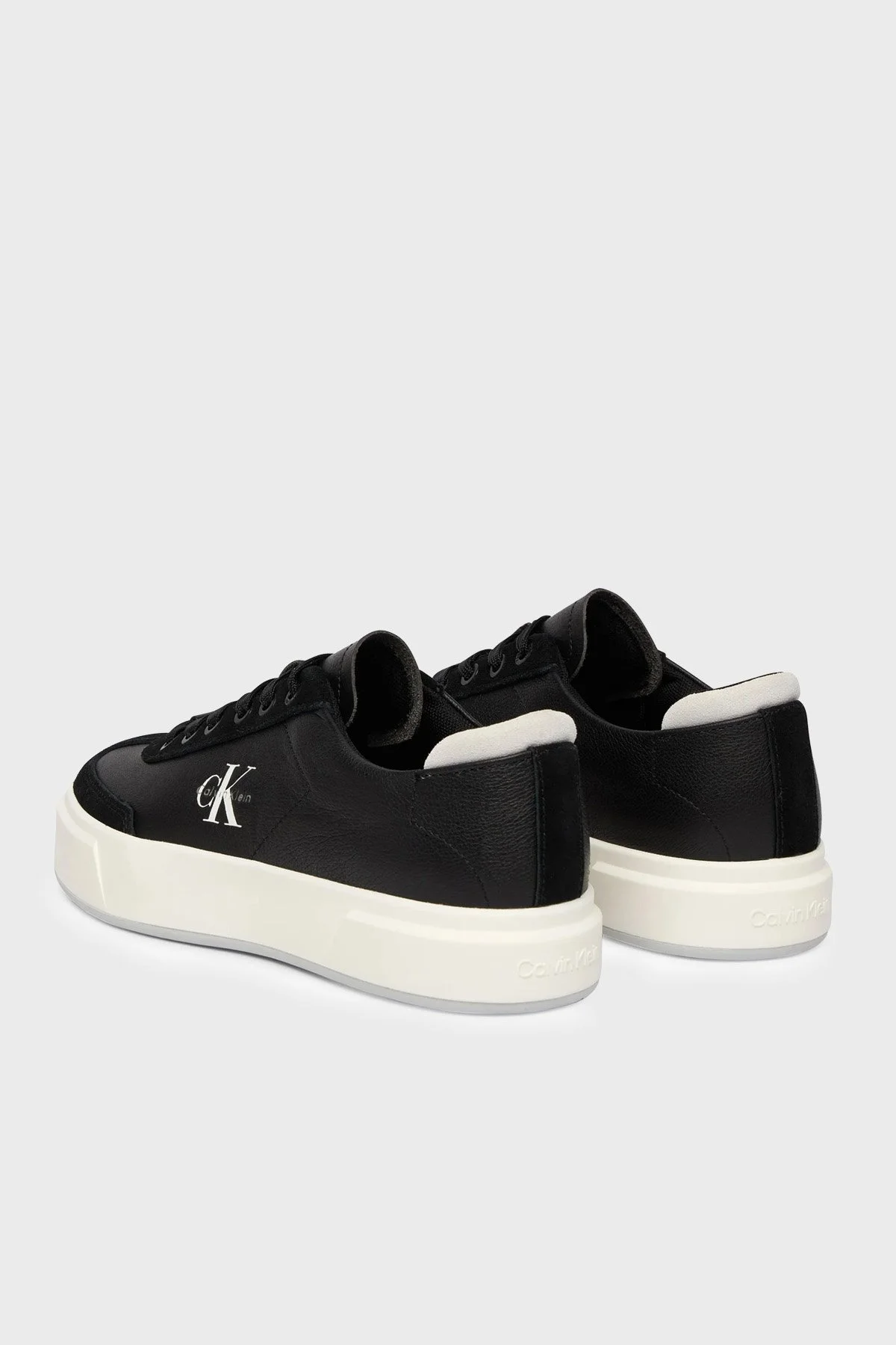 Calvin Klein Deri Logolu Sneaker HW0HW0298401R Kadın Ayakkabı HW0HW02984 01R SİYAH - 4