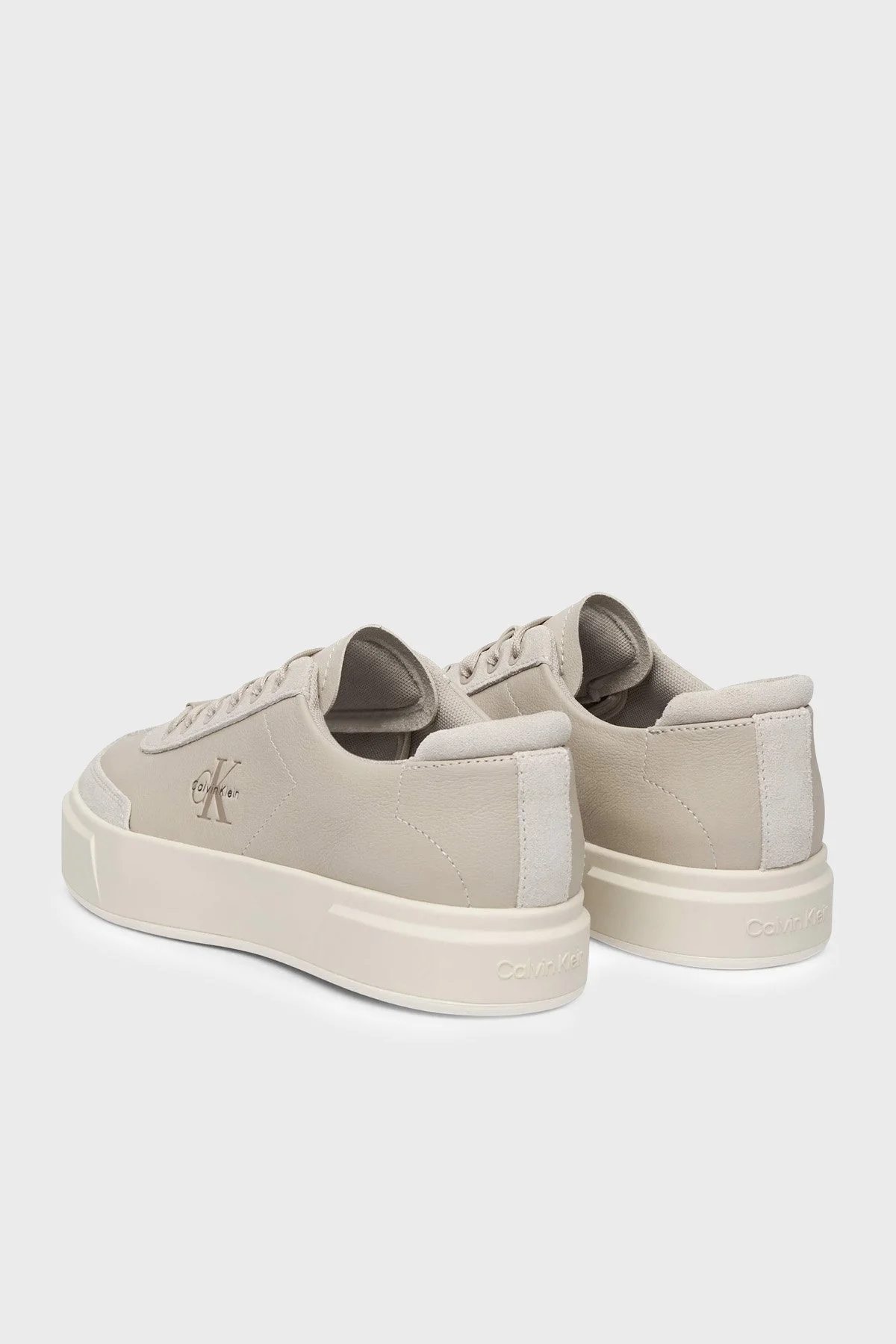 Calvin Klein Deri Logolu Sneaker HW0HW02984066 Kadın Ayakkabı HW0HW02984 066 BEJ - 4