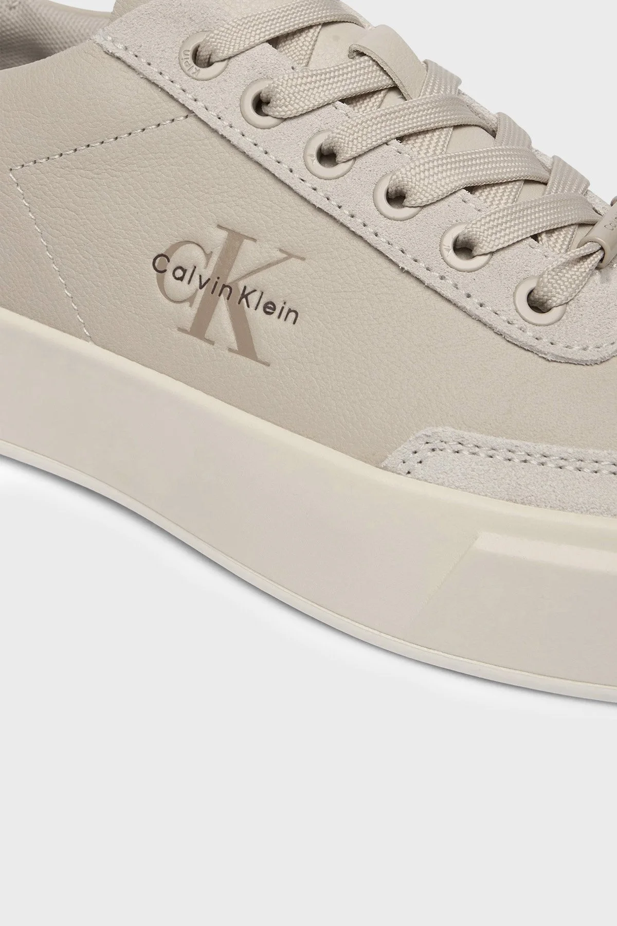 Calvin Klein Deri Logolu Sneaker HW0HW02984066 Kadın Ayakkabı HW0HW02984 066 BEJ - 5