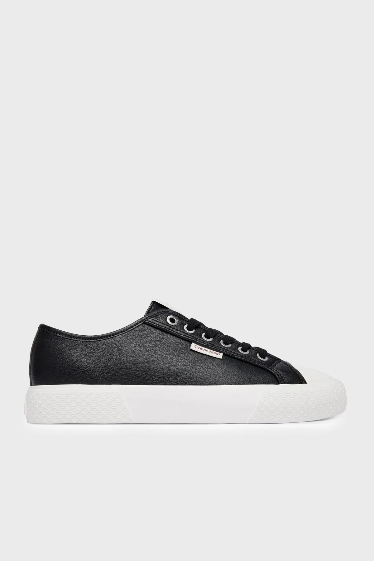 Calvin Klein Deri Logolu Sneaker HW0HW03077BEH Kadın Ayakkabı HW0HW03077 BEH SİYAH - 1