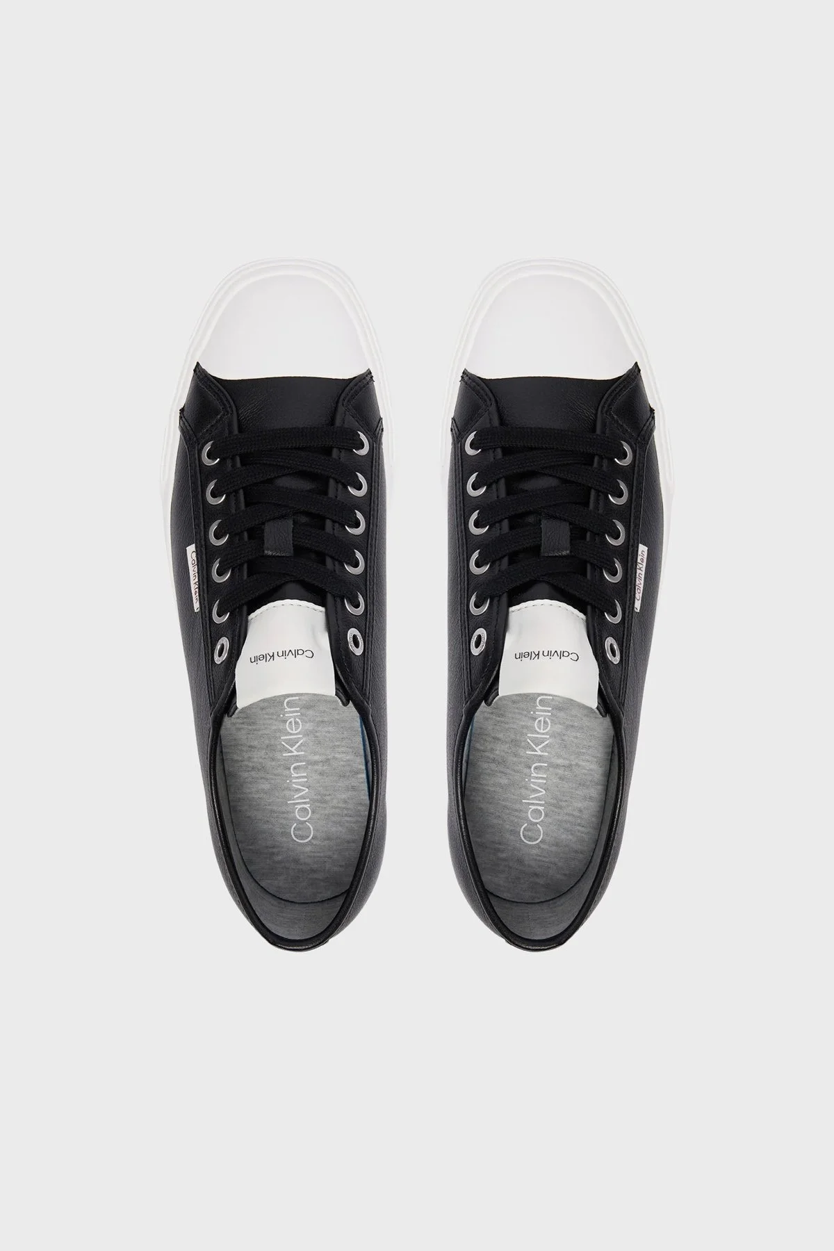 Calvin Klein Deri Logolu Sneaker HW0HW03077BEH Kadın Ayakkabı HW0HW03077 BEH SİYAH - 3