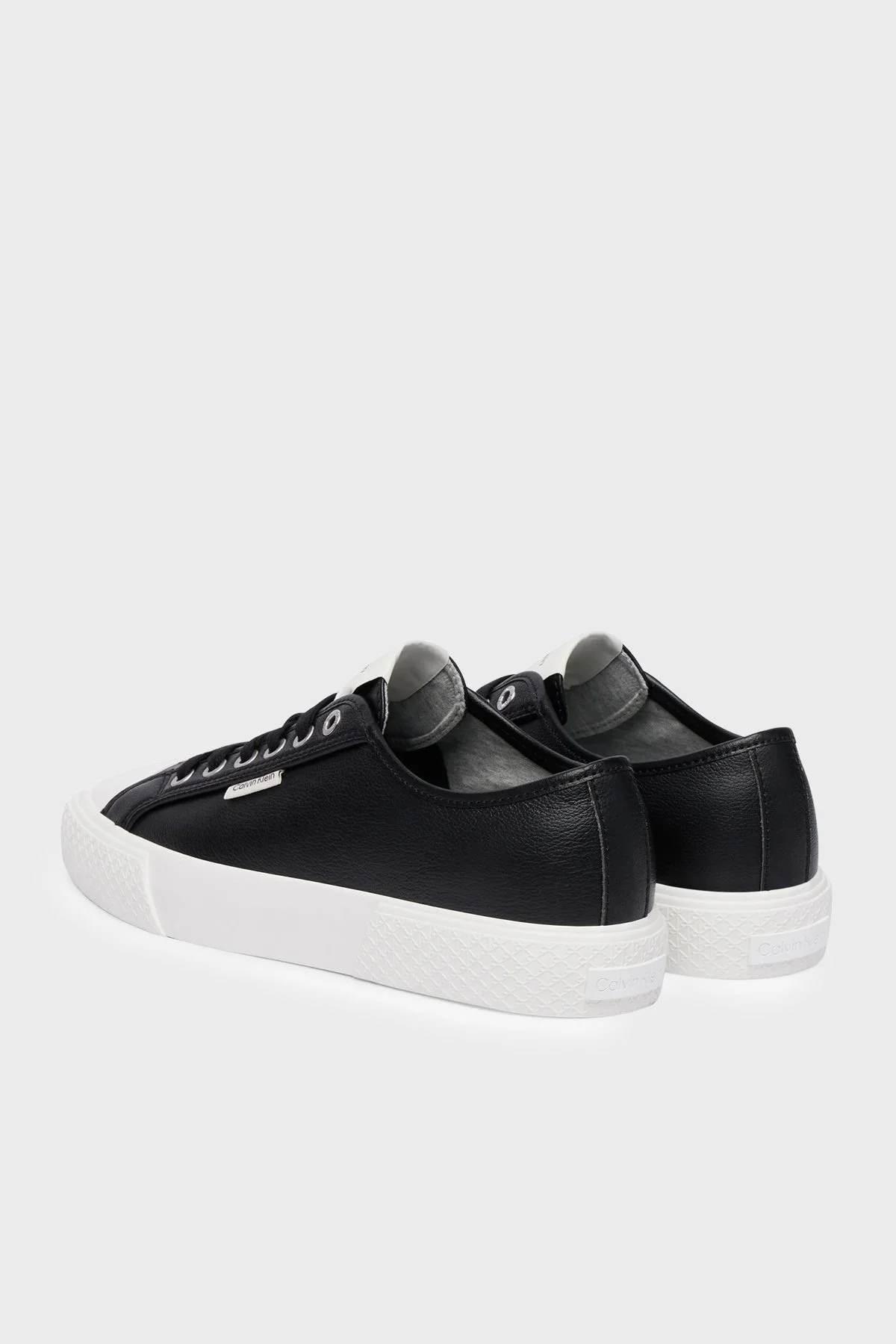 Calvin Klein Deri Logolu Sneaker HW0HW03077BEH Kadın Ayakkabı HW0HW03077 BEH SİYAH - 4