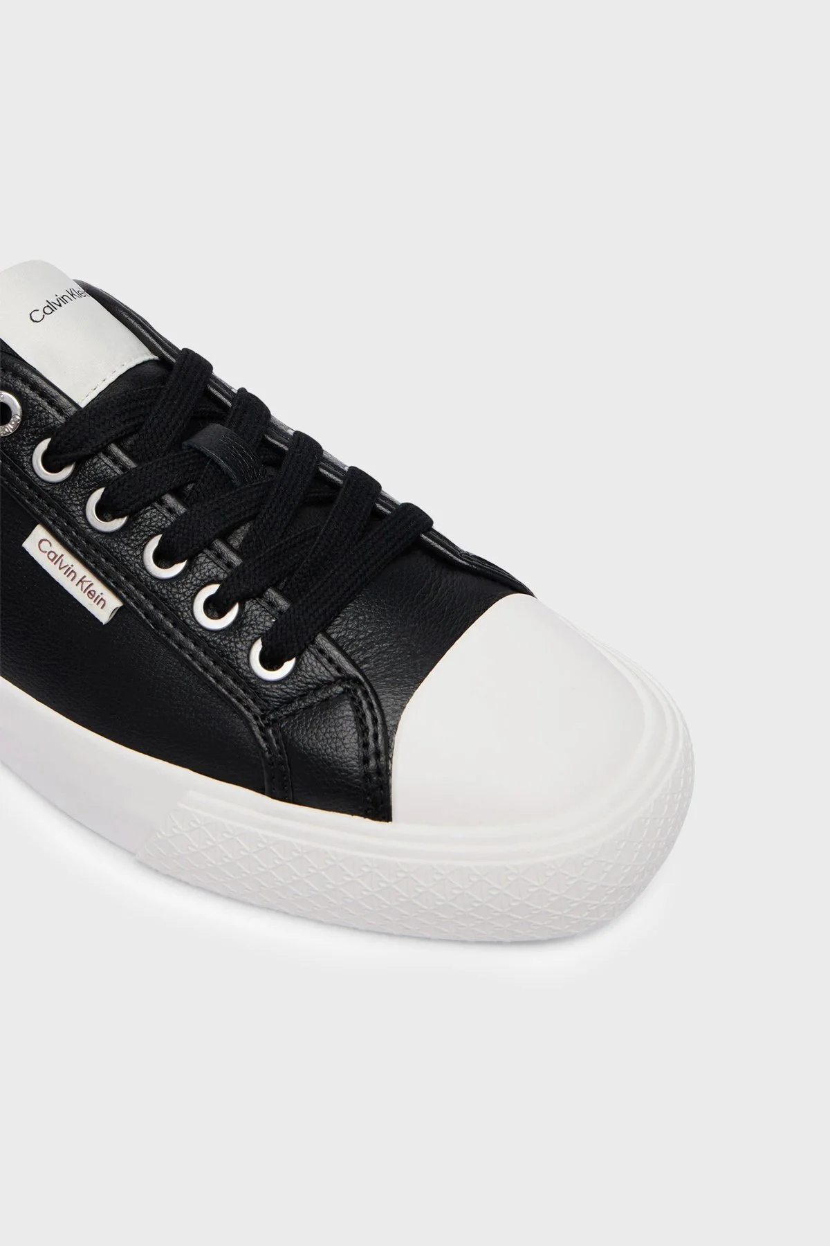Calvin Klein Deri Logolu Sneaker HW0HW03077BEH Kadın Ayakkabı HW0HW03077 BEH SİYAH - 6
