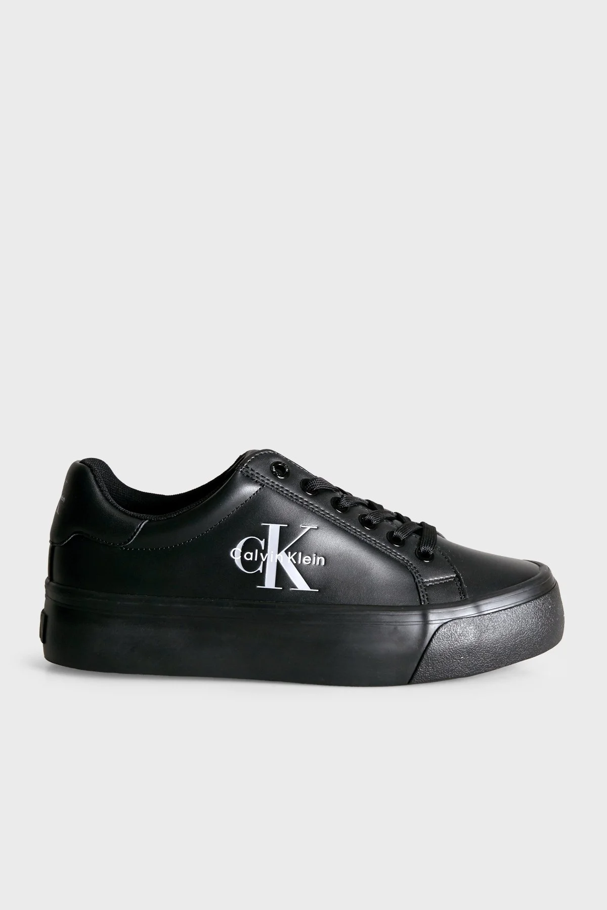 Calvin Klein Deri Logolu Sneaker HW0HW031590GJ Kadın Ayakkabı HW0HW03159 0GJ Siyah - 1