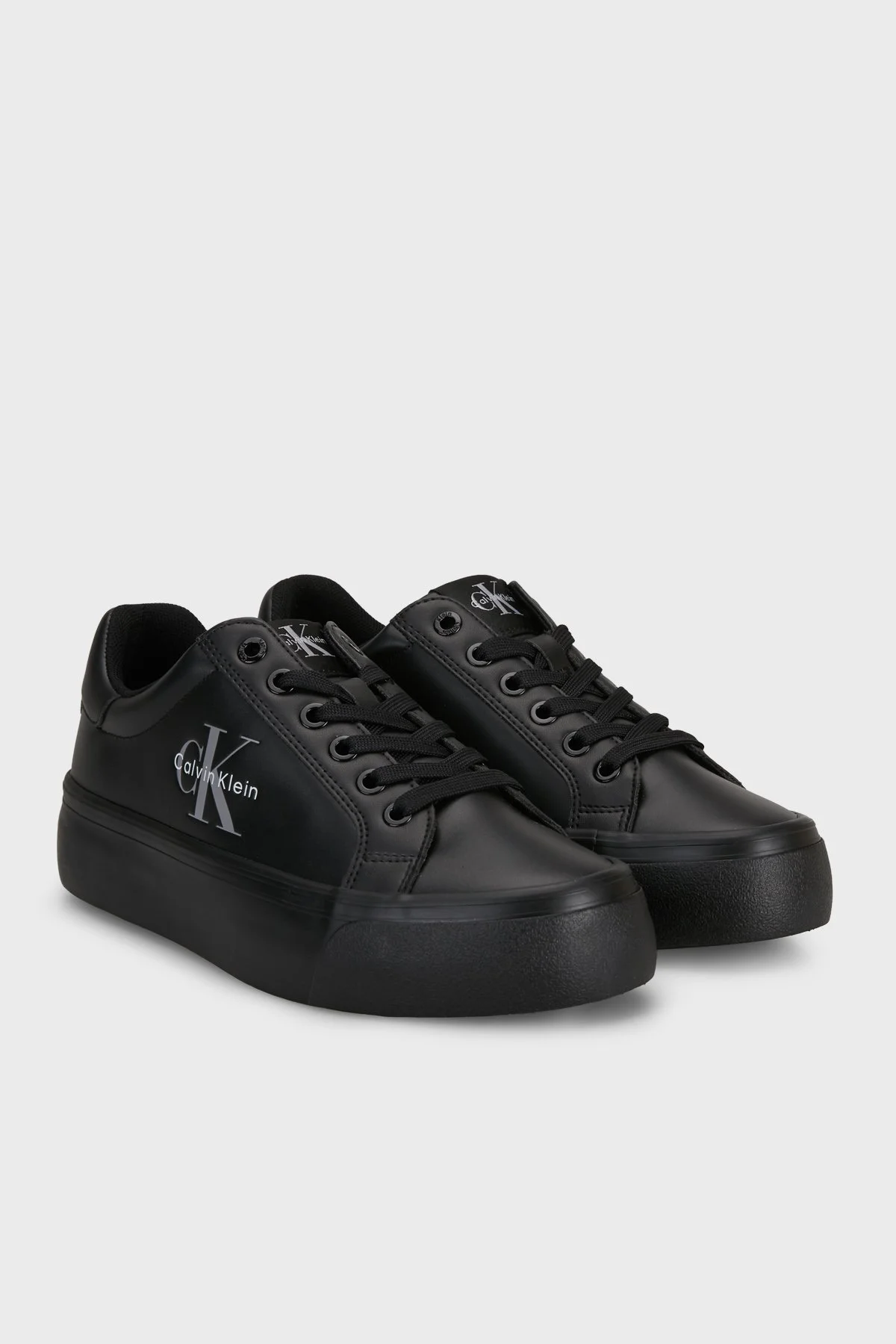 Calvin Klein Deri Logolu Sneaker HW0HW031590GJ Kadın Ayakkabı HW0HW03159 0GJ Siyah - 3