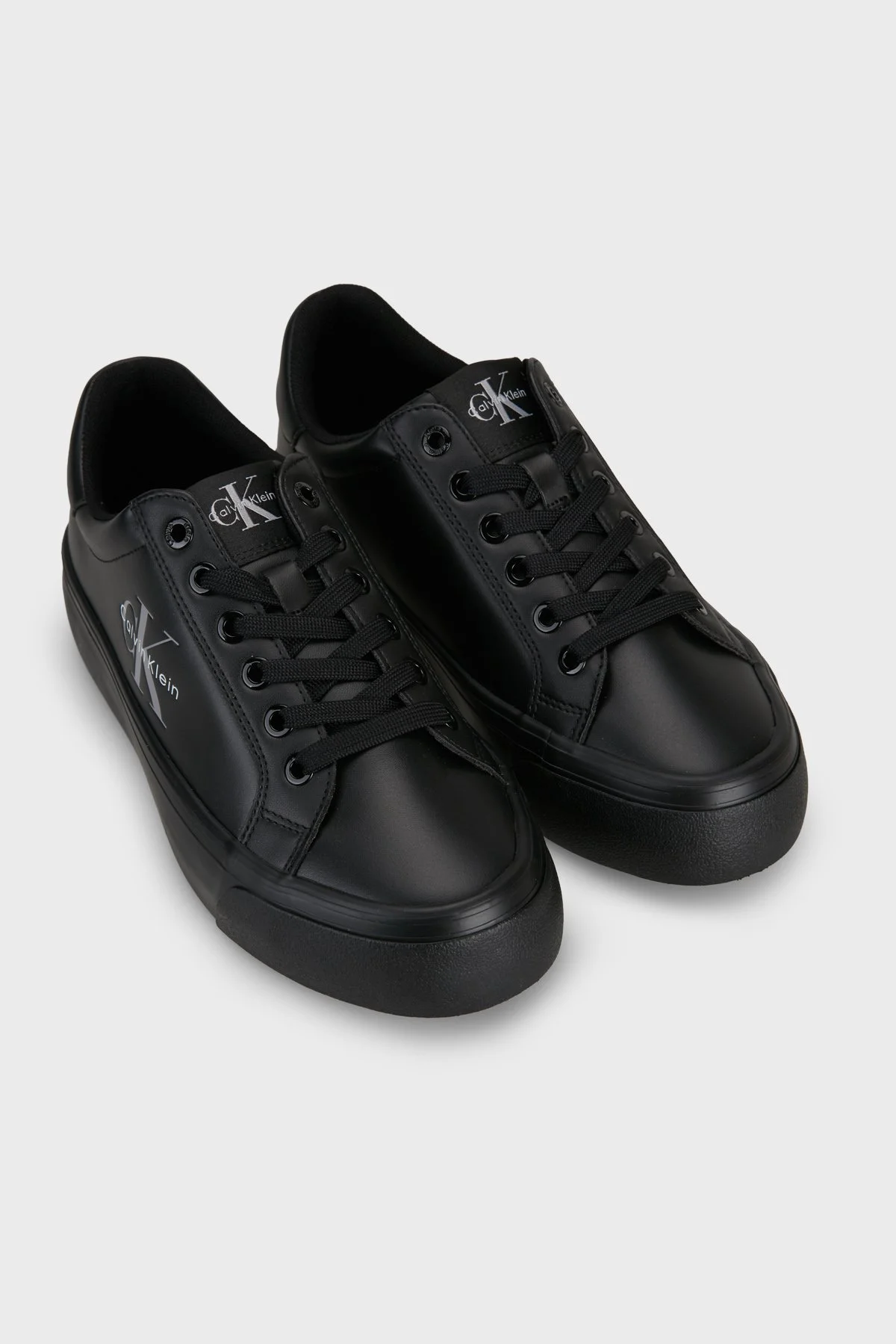 Calvin Klein Deri Logolu Sneaker HW0HW031590GJ Kadın Ayakkabı HW0HW03159 0GJ Siyah - 4