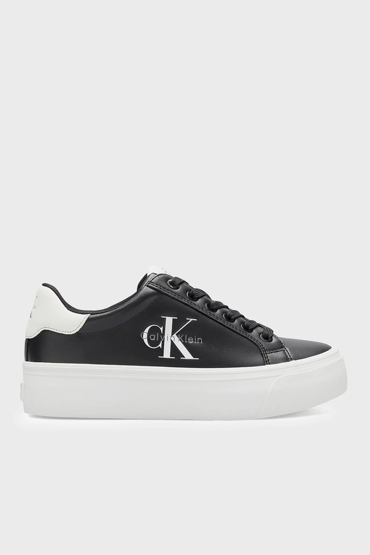 Calvin Klein Deri Logolu Sneaker HW0HW03159BDS Kadın Ayakkabı HW0HW03159 BDS Siyah - 1