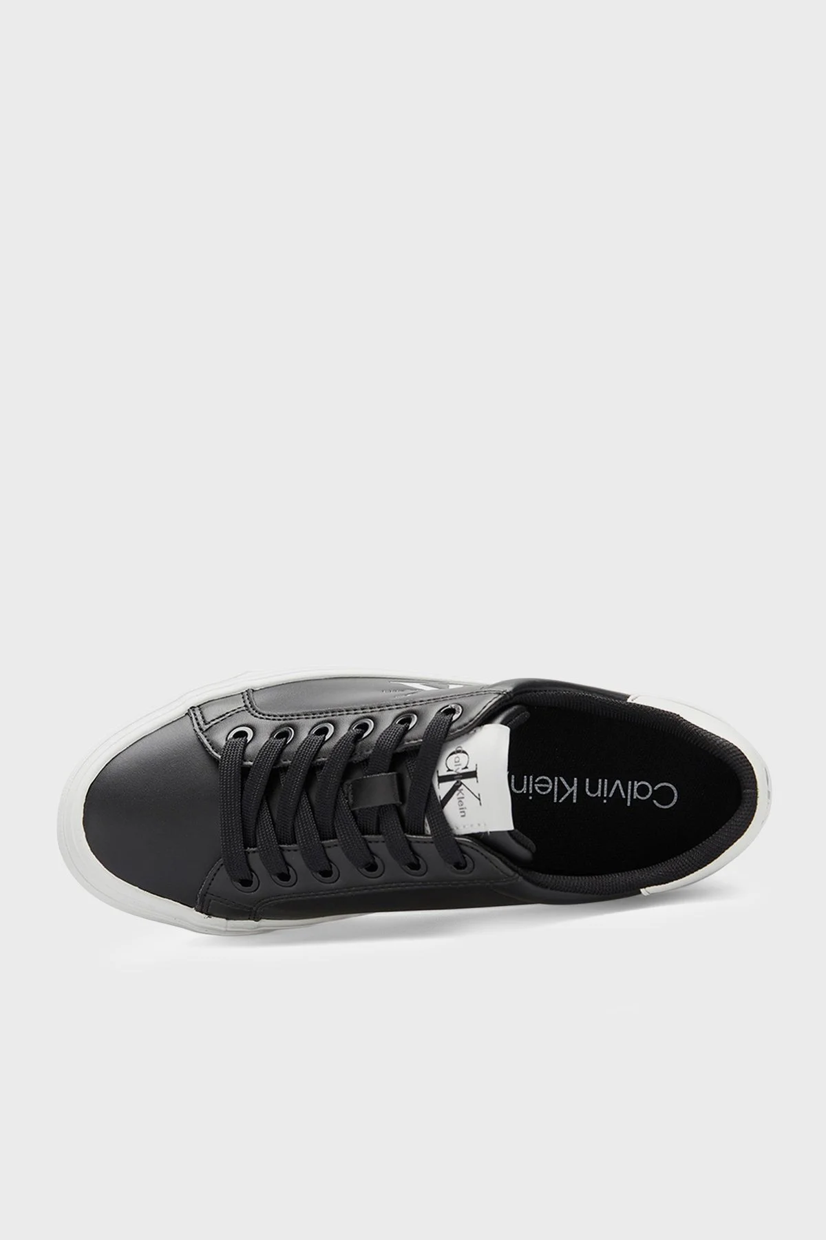 Calvin Klein Deri Logolu Sneaker HW0HW03159BDS Kadın Ayakkabı HW0HW03159 BDS Siyah - 3
