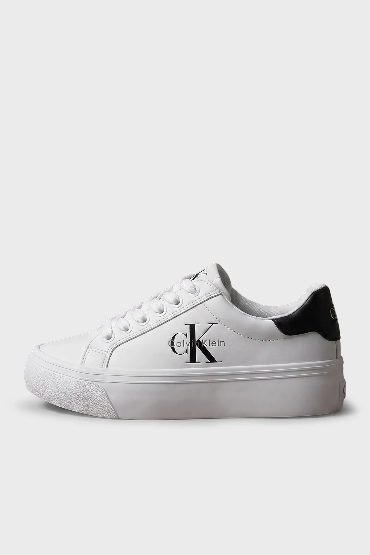 Calvin Klein Deri Logolu Sneaker HW0HW03159YAF Kadın Ayakkabı HW0HW03159 YAF Beyaz - 3
