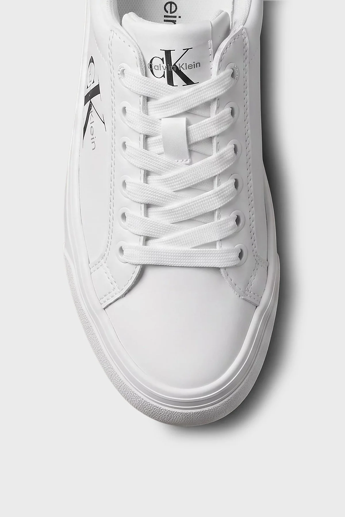 Calvin Klein Deri Logolu Sneaker HW0HW03159YAF Kadın Ayakkabı HW0HW03159 YAF Beyaz - 4