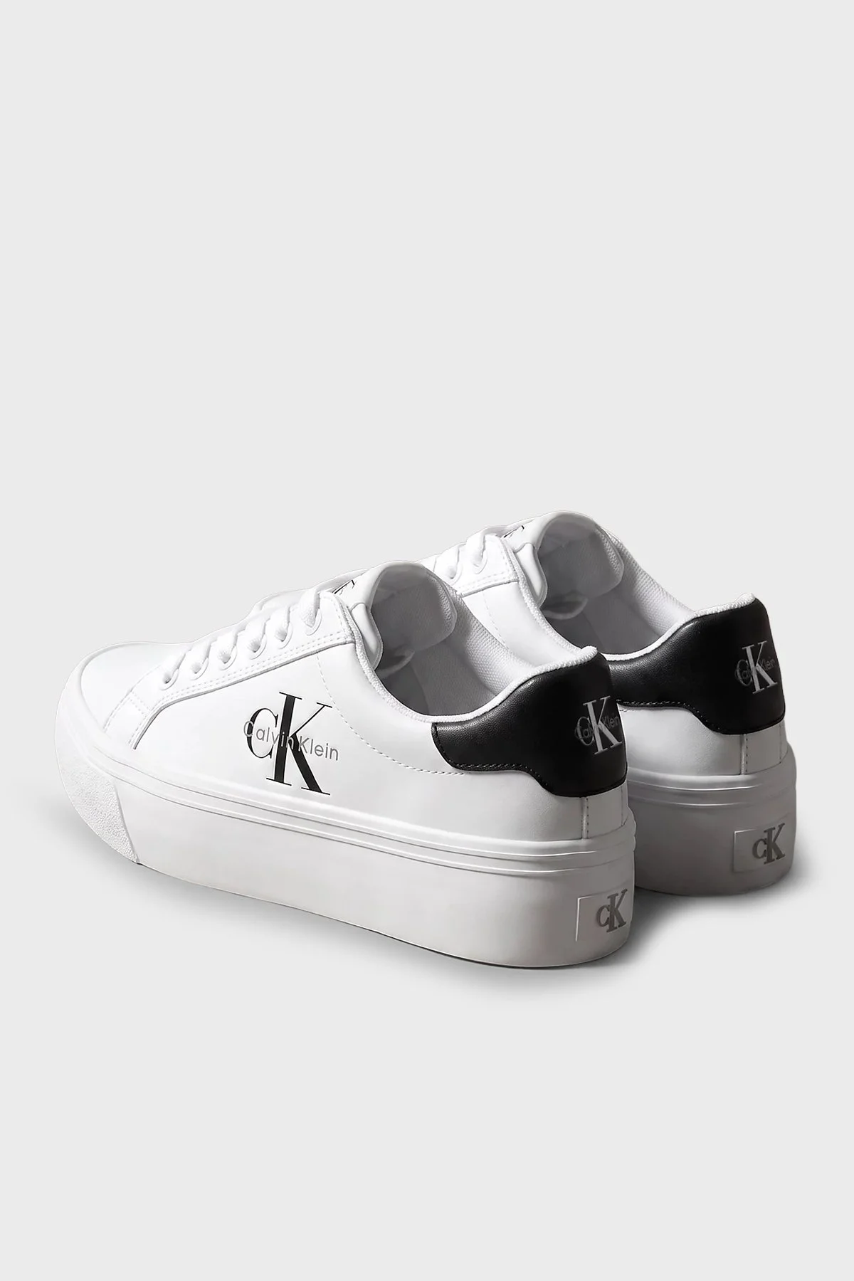 Calvin Klein Deri Logolu Sneaker HW0HW03159YAF Kadın Ayakkabı HW0HW03159 YAF Beyaz - 5