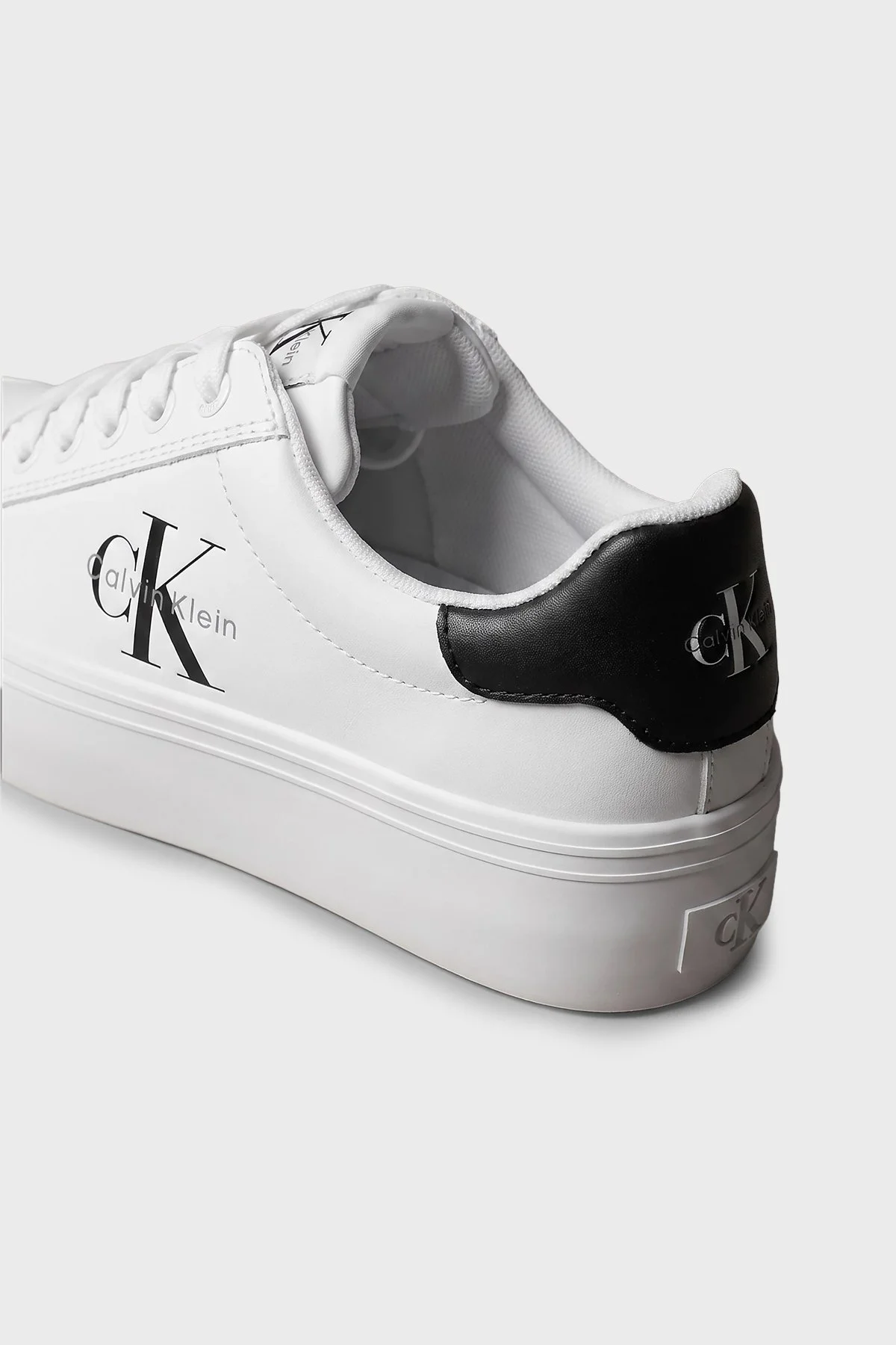 Calvin Klein Deri Logolu Sneaker HW0HW03159YAF Kadın Ayakkabı HW0HW03159 YAF Beyaz - 6