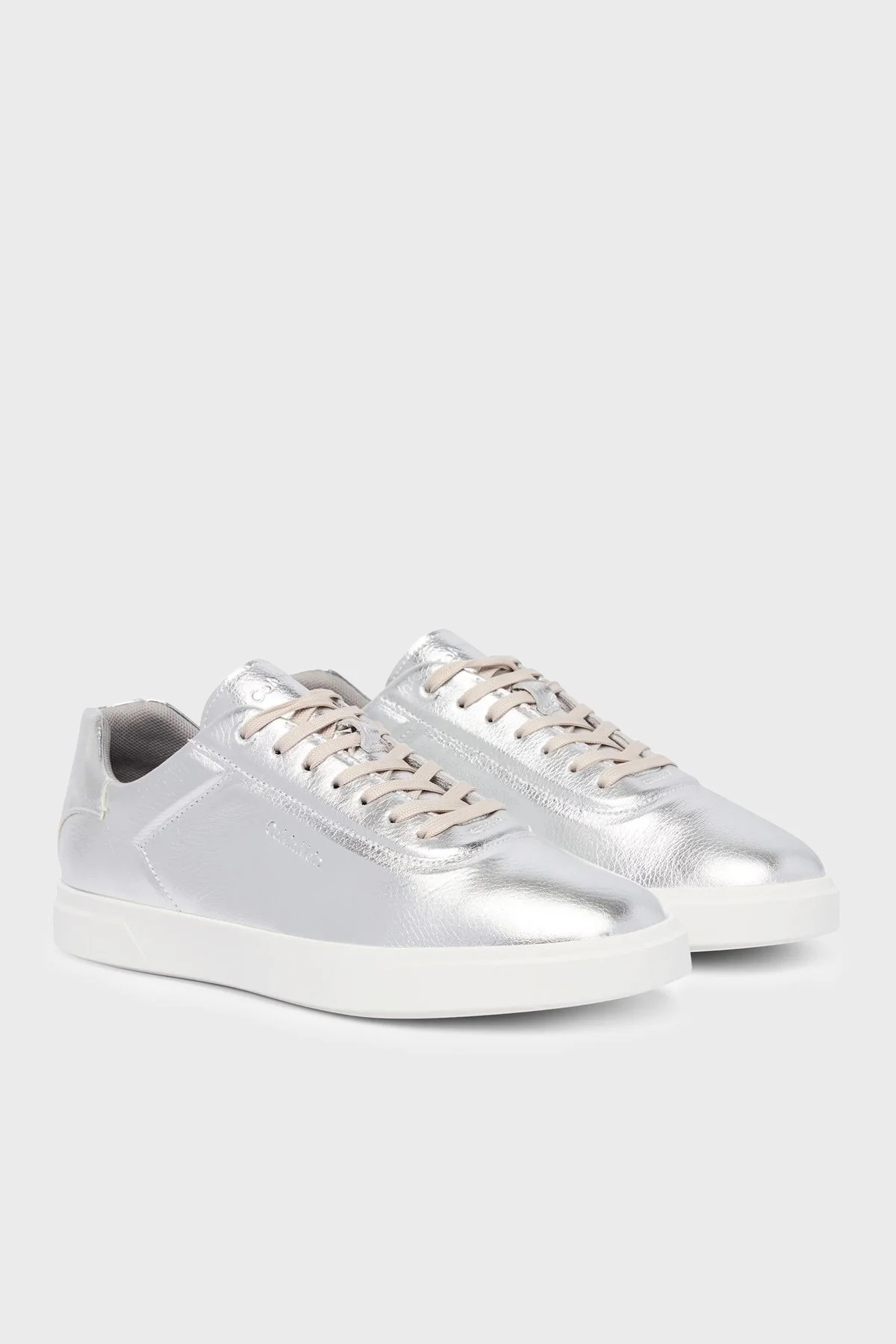 Calvin Klein Deri Logolu Sneaker HW0HW03289PE6 Kadın Ayakkabı HW0HW03289 PE6 GRİ - 2