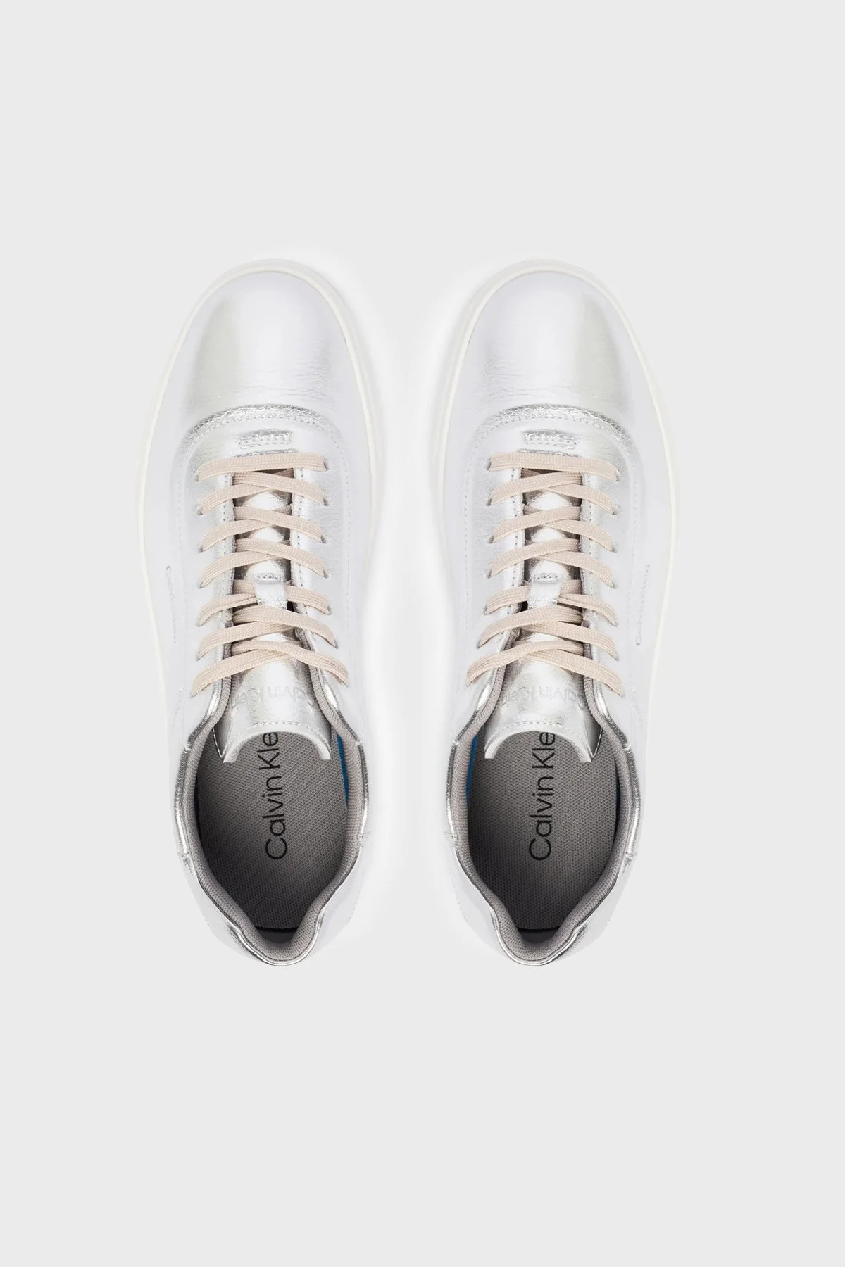 Calvin Klein Deri Logolu Sneaker HW0HW03289PE6 Kadın Ayakkabı HW0HW03289 PE6 GRİ - 3