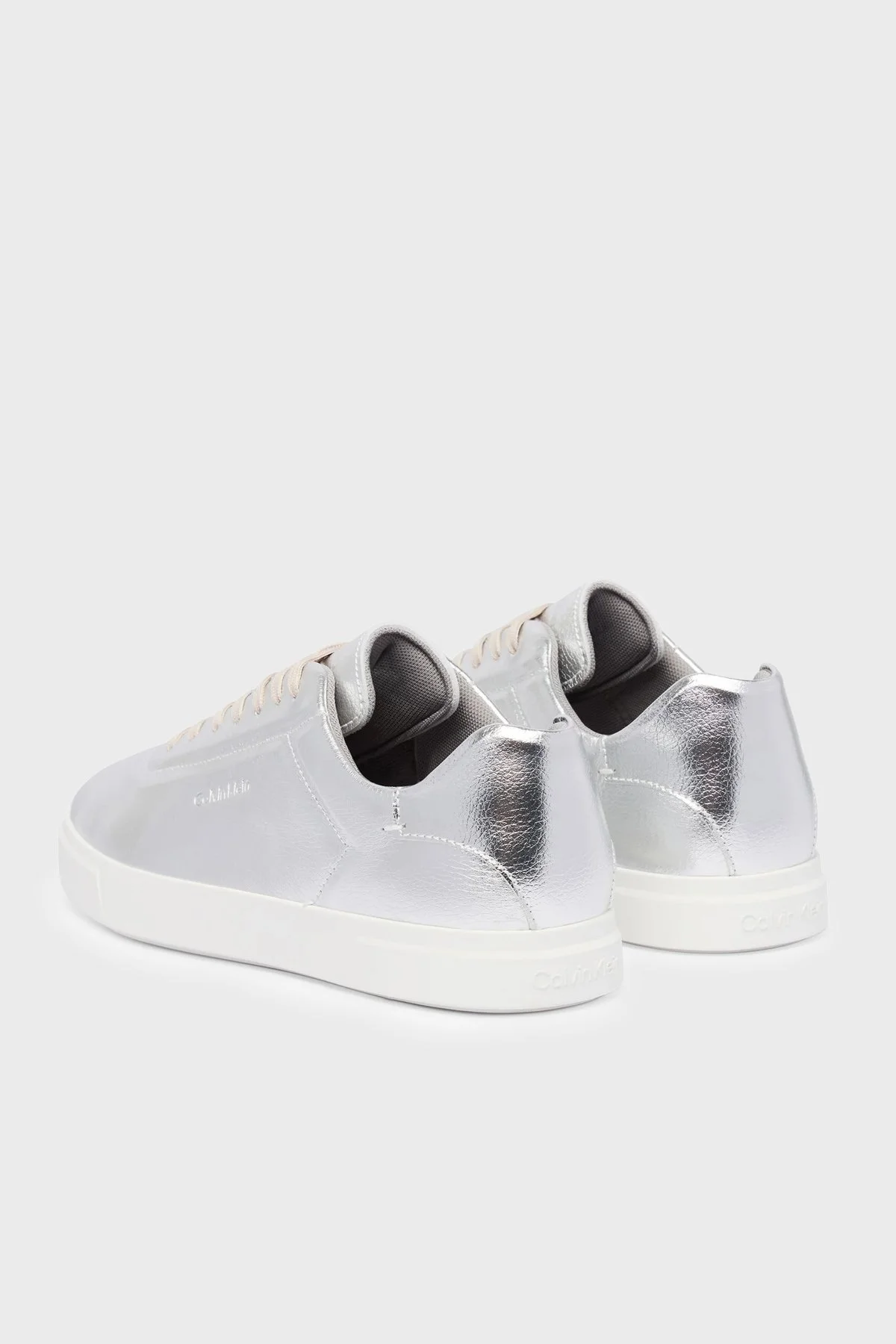 Calvin Klein Deri Logolu Sneaker HW0HW03289PE6 Kadın Ayakkabı HW0HW03289 PE6 GRİ - 4