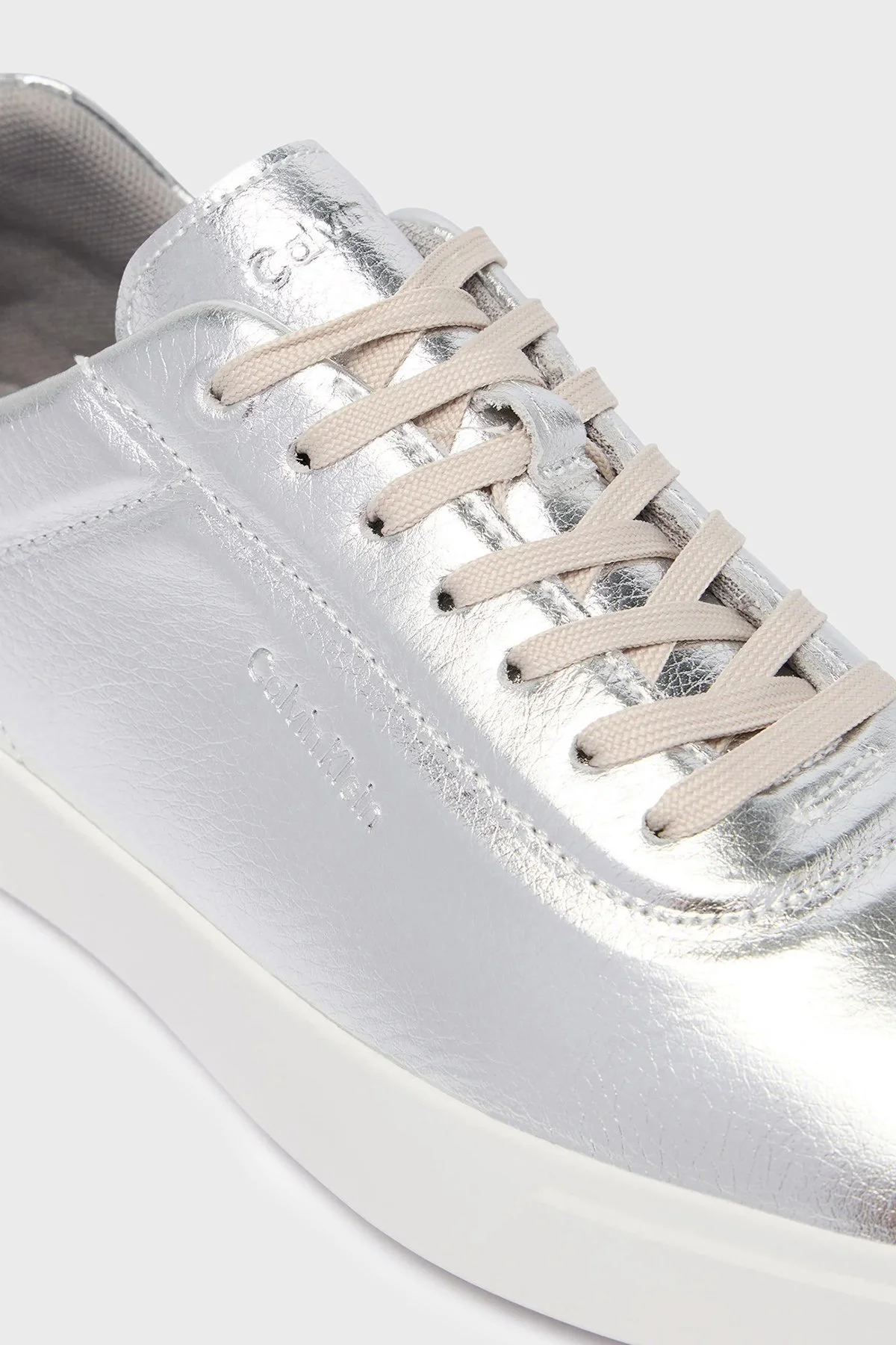 Calvin Klein Deri Logolu Sneaker HW0HW03289PE6 Kadın Ayakkabı HW0HW03289 PE6 GRİ - 6