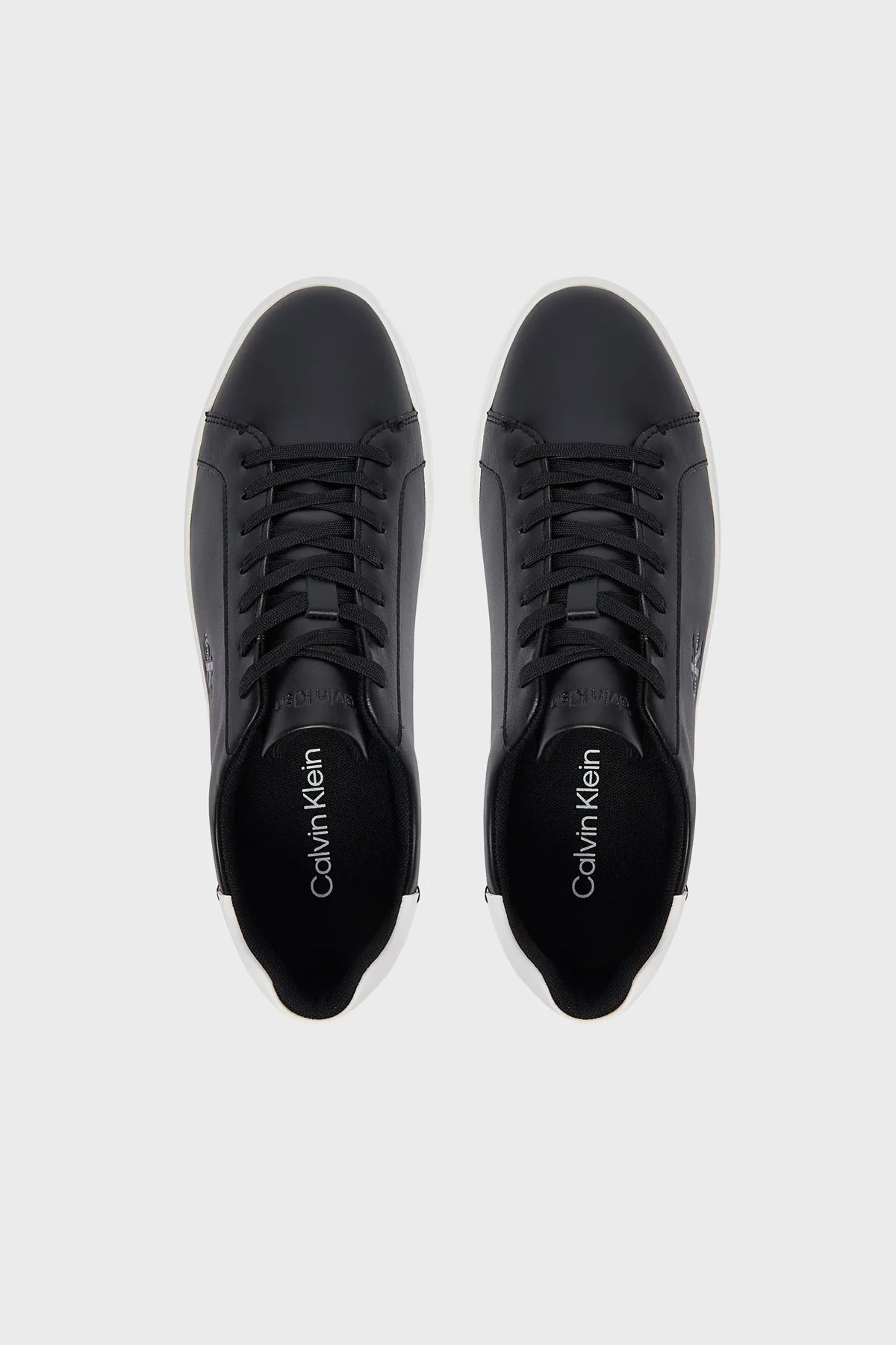 Calvin Klein Deri Logolu Sneaker HW0HW032950GM Kadın Ayakkabı HW0HW03295 0GM SİYAH - 4