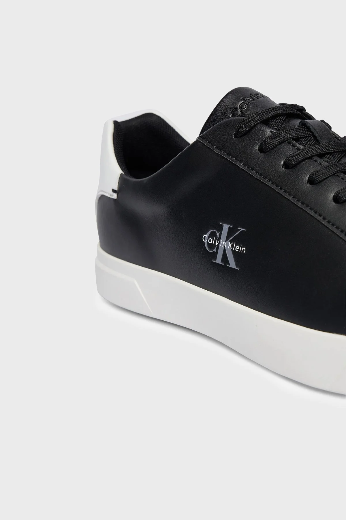 Calvin Klein Deri Logolu Sneaker HW0HW032950GM Kadın Ayakkabı HW0HW03295 0GM SİYAH - 7