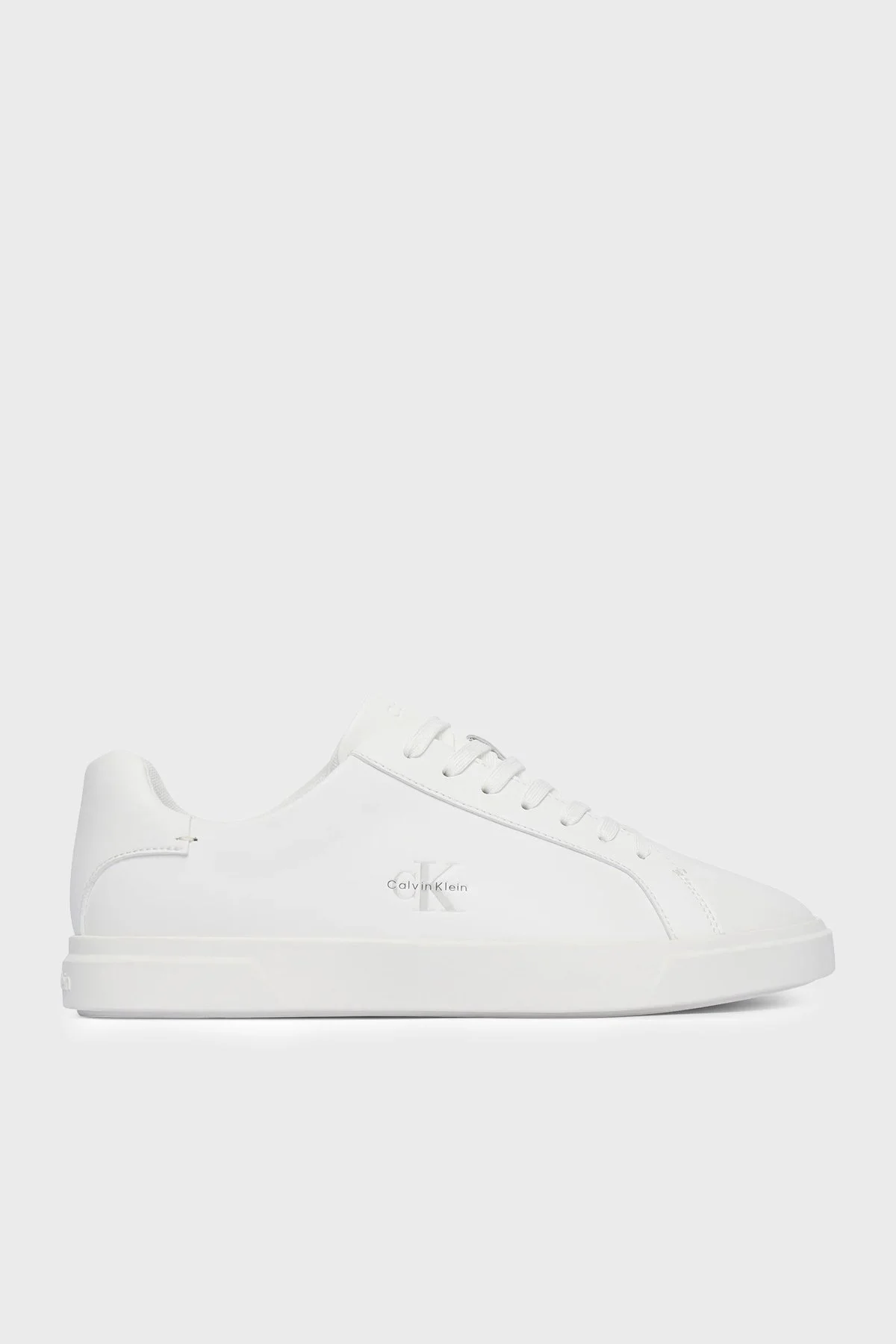 Calvin Klein Deri Logolu Sneaker HW0HW032950K4 Kadın Ayakkabı HW0HW03295 0K4 BEYAZ - 1