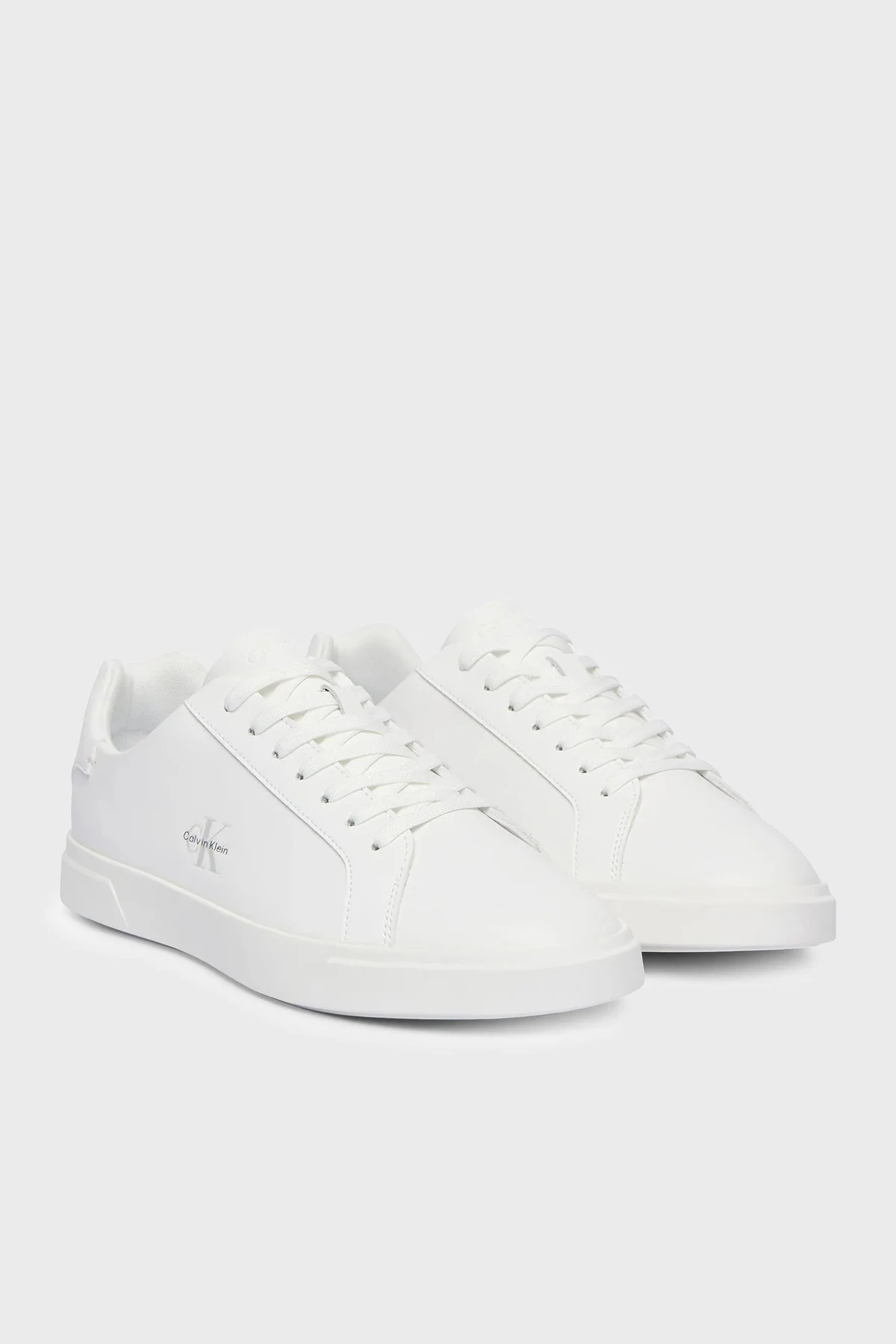 Calvin Klein Deri Logolu Sneaker HW0HW032950K4 Kadın Ayakkabı HW0HW03295 0K4 BEYAZ - 3