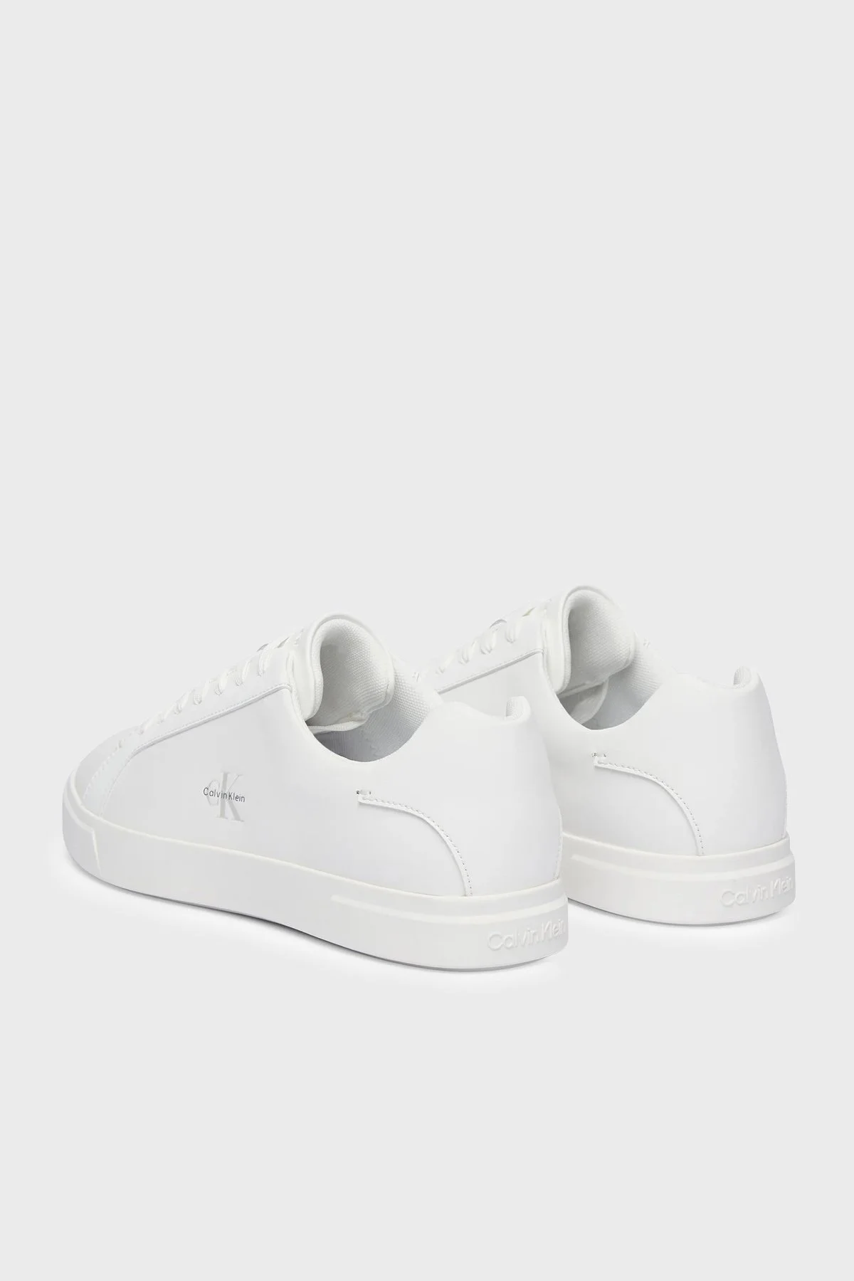 Calvin Klein Deri Logolu Sneaker HW0HW032950K4 Kadın Ayakkabı HW0HW03295 0K4 BEYAZ - 5