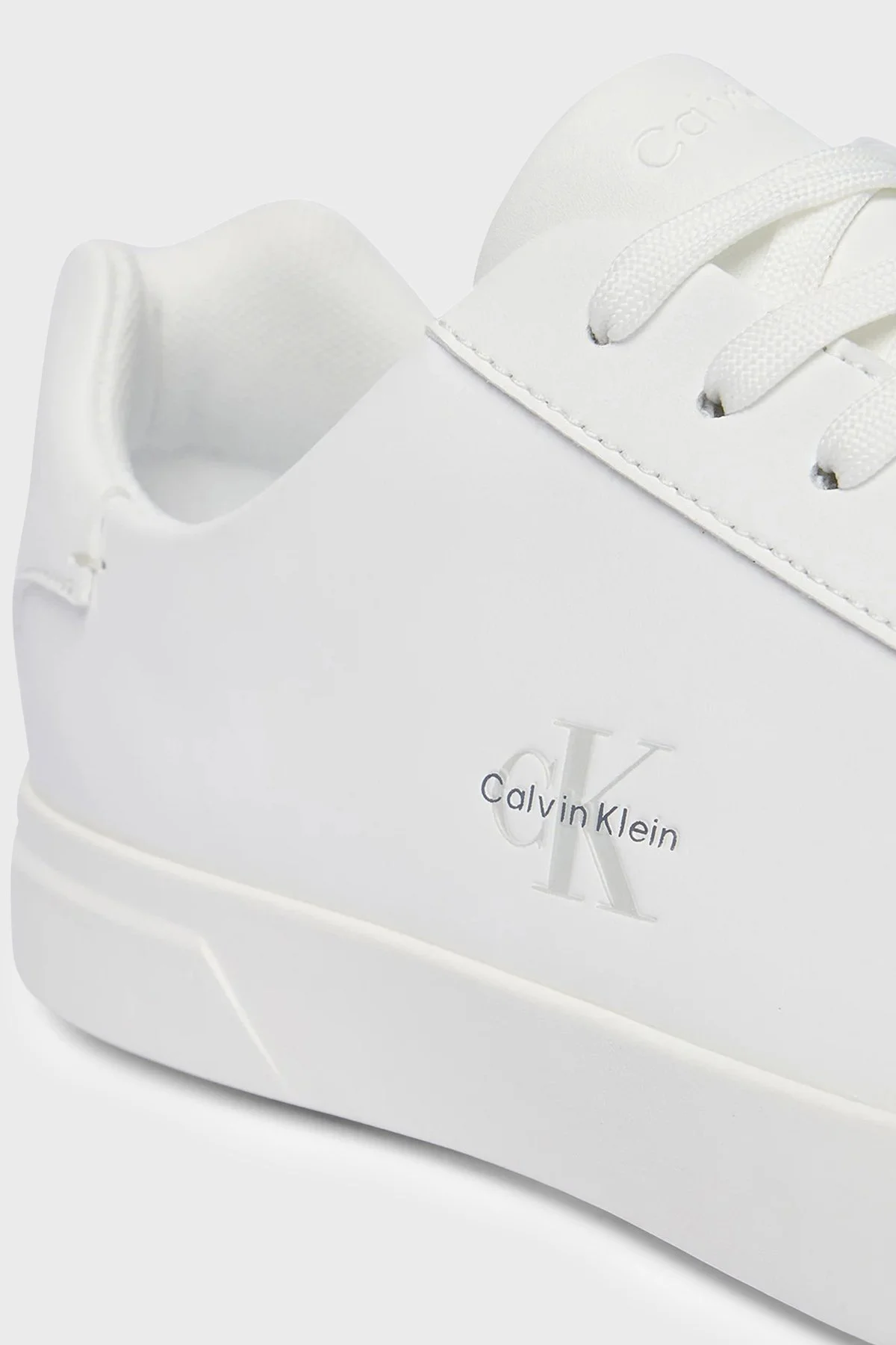 Calvin Klein Deri Logolu Sneaker HW0HW032950K4 Kadın Ayakkabı HW0HW03295 0K4 BEYAZ - 7