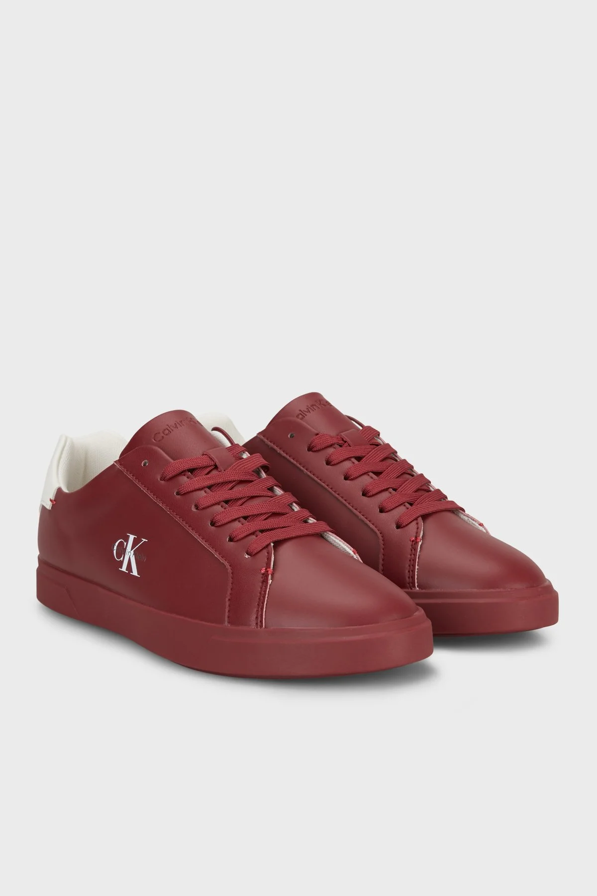 Calvin Klein Deri Logolu Sneaker HW0HW032950KT Kadın Ayakkabı HW0HW03295 0KT Bordo - 3