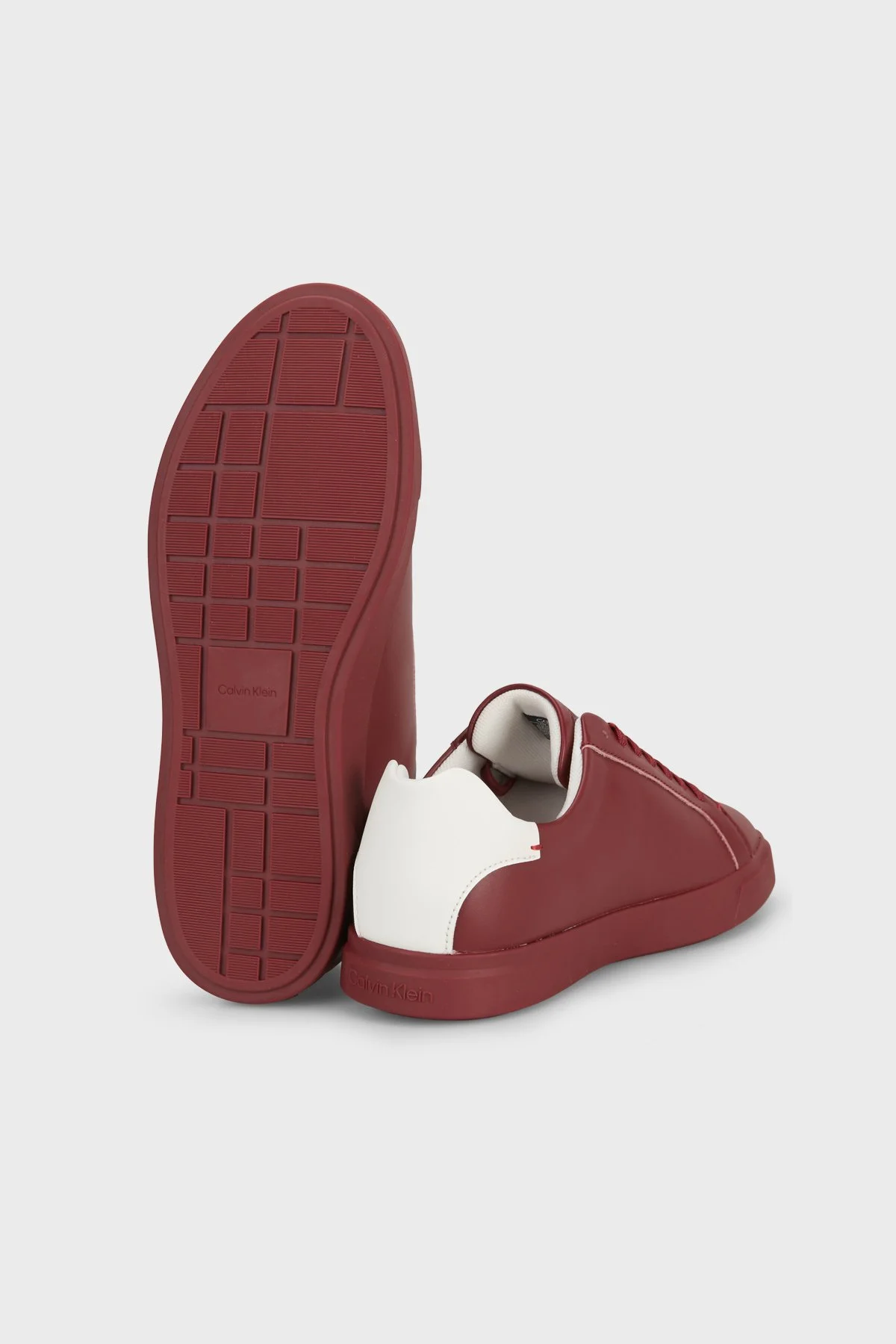 Calvin Klein Deri Logolu Sneaker HW0HW032950KT Kadın Ayakkabı HW0HW03295 0KT Bordo - 4