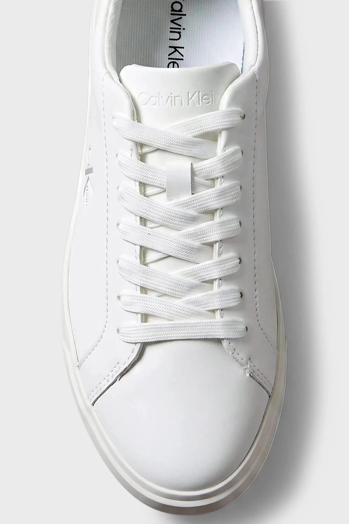 Calvin Klein Deri Logolu Sneaker HW0HW03312061 Kadın Ayakkabı HW0HW03312 061 Beyaz-gümüş - 4