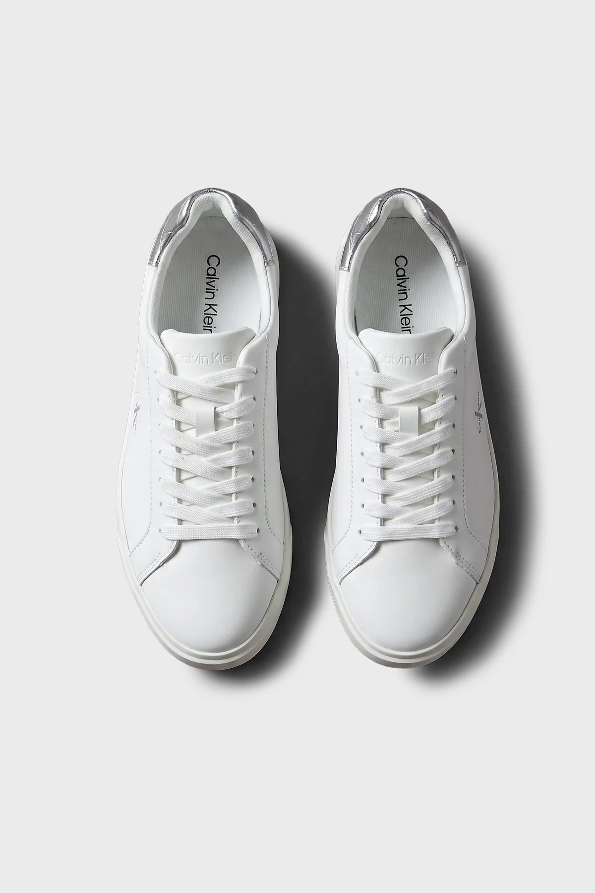 Calvin Klein Deri Logolu Sneaker HW0HW03312061 Kadın Ayakkabı HW0HW03312 061 Beyaz-gümüş - 5