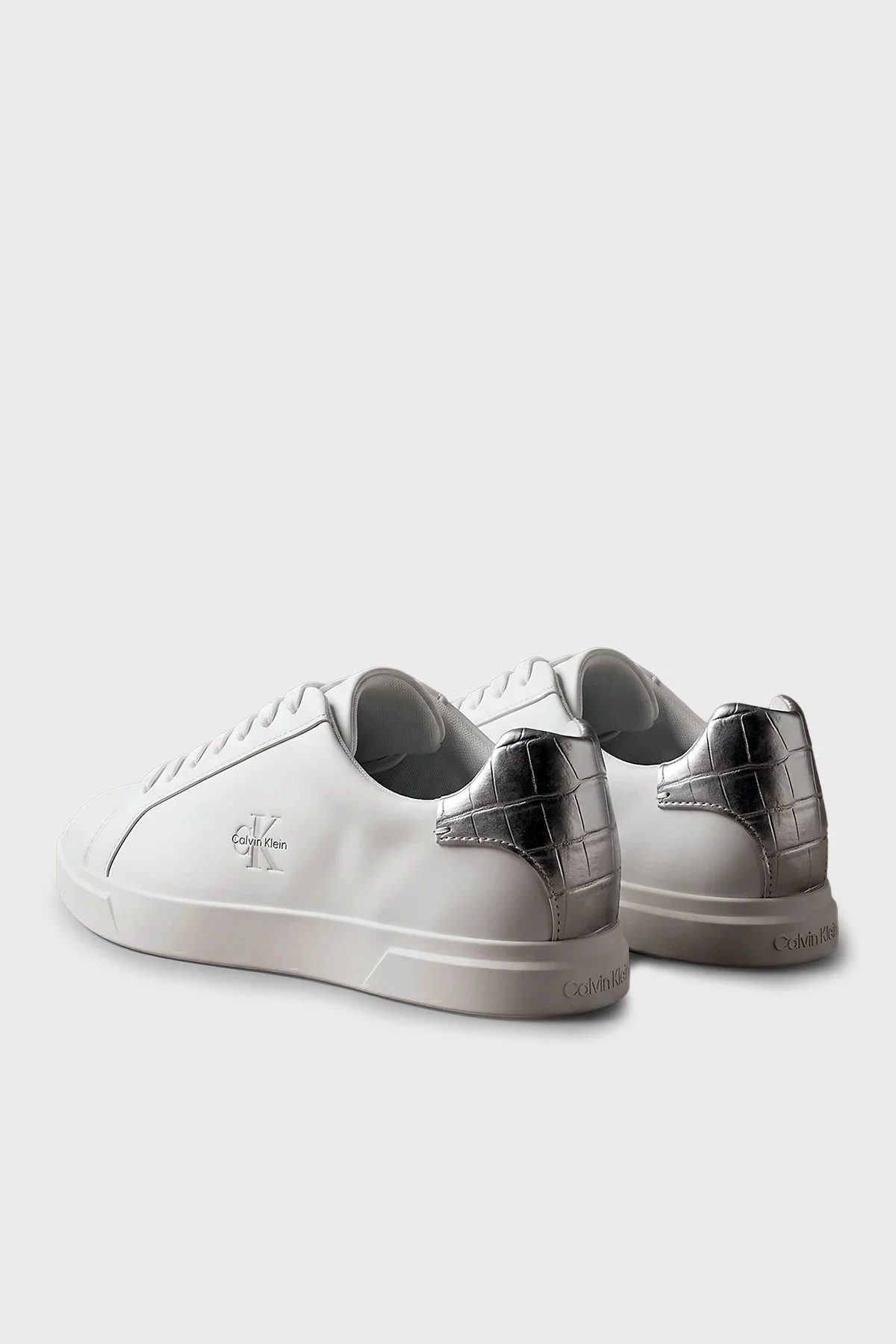 Calvin Klein Deri Logolu Sneaker HW0HW03312061 Kadın Ayakkabı HW0HW03312 061 Beyaz-gümüş - 6