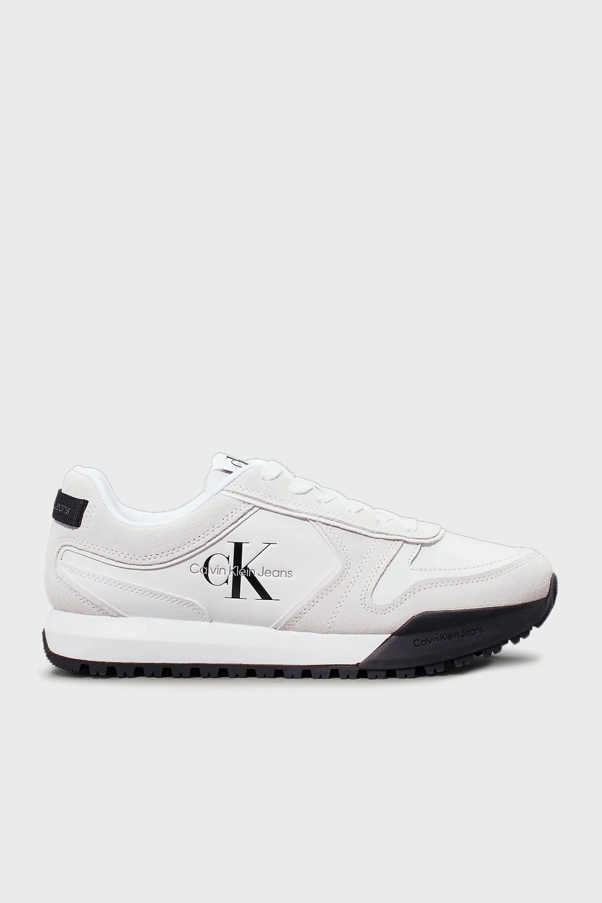 Calvin Klein Deri Logolu Sneaker YM0YM0062401W Erkek Ayakkabı YM0YM00624 01W BEYAZ-SİYAH - 1