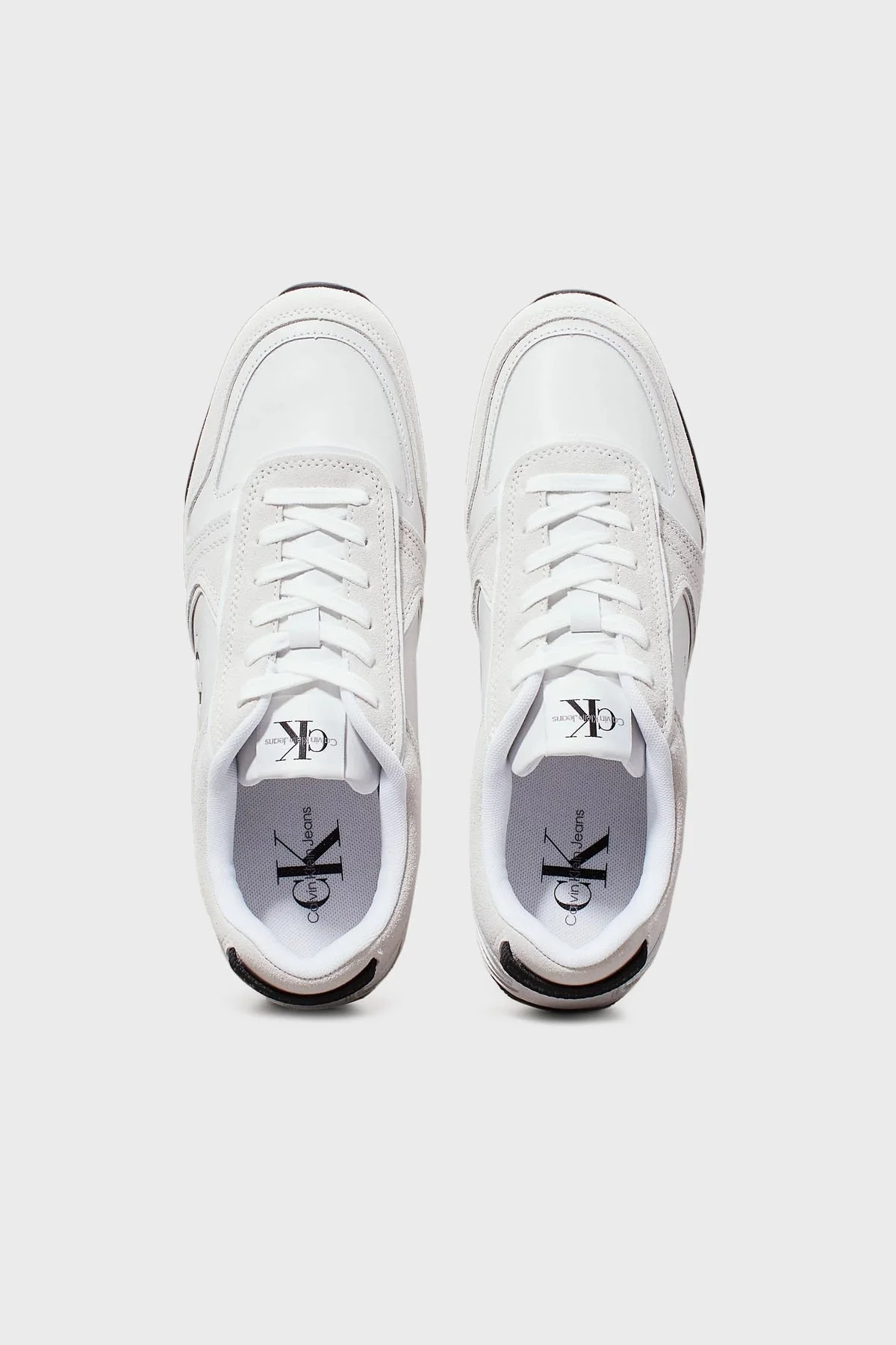 Calvin Klein Deri Logolu Sneaker YM0YM0062401W Erkek Ayakkabı YM0YM00624 01W BEYAZ-SİYAH - 4
