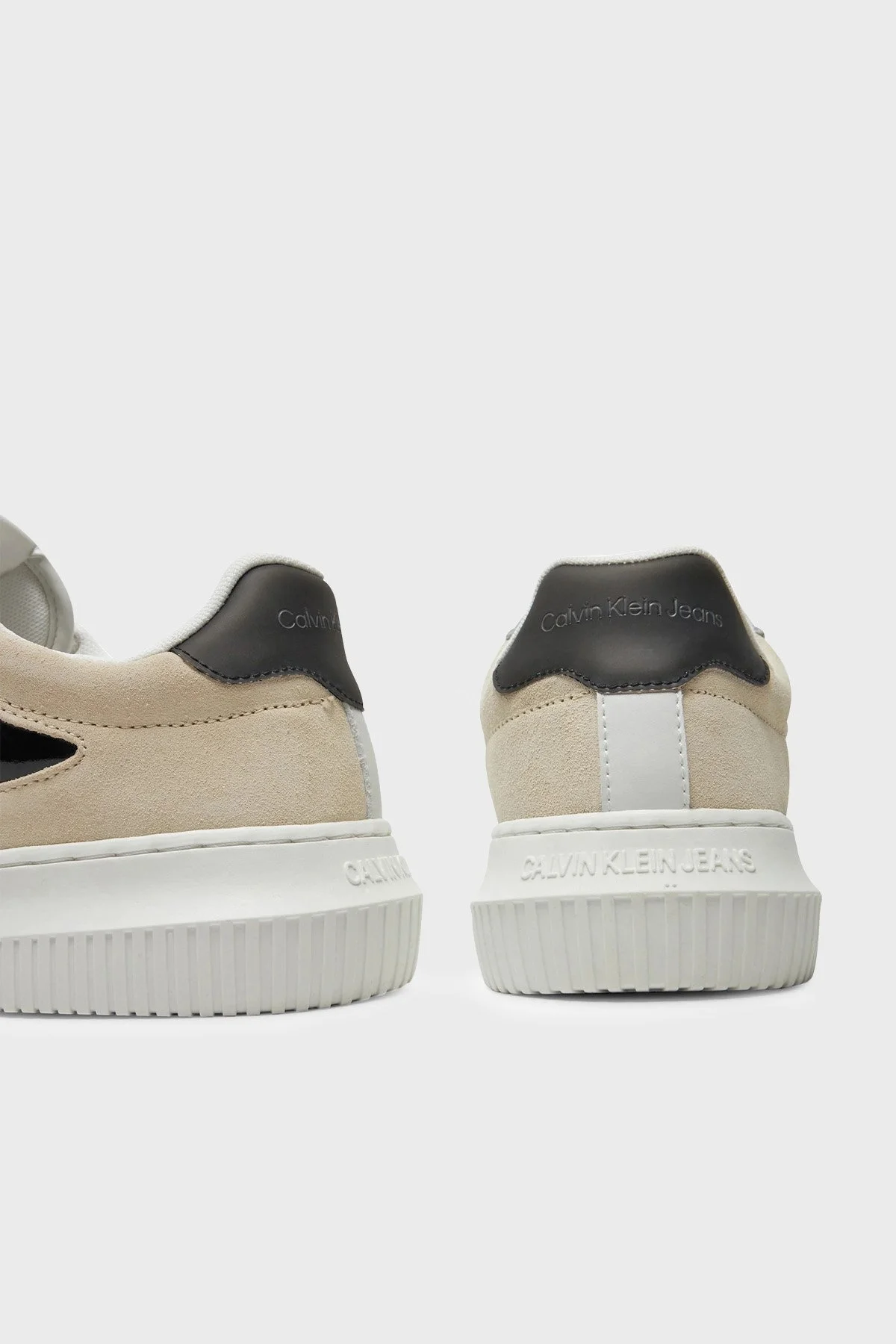 Calvin Klein Deri Logolu Sneaker YM0YM0099601W Erkek Ayakkabı YM0YM00996 01W BEYAZ-SİYAH - 5