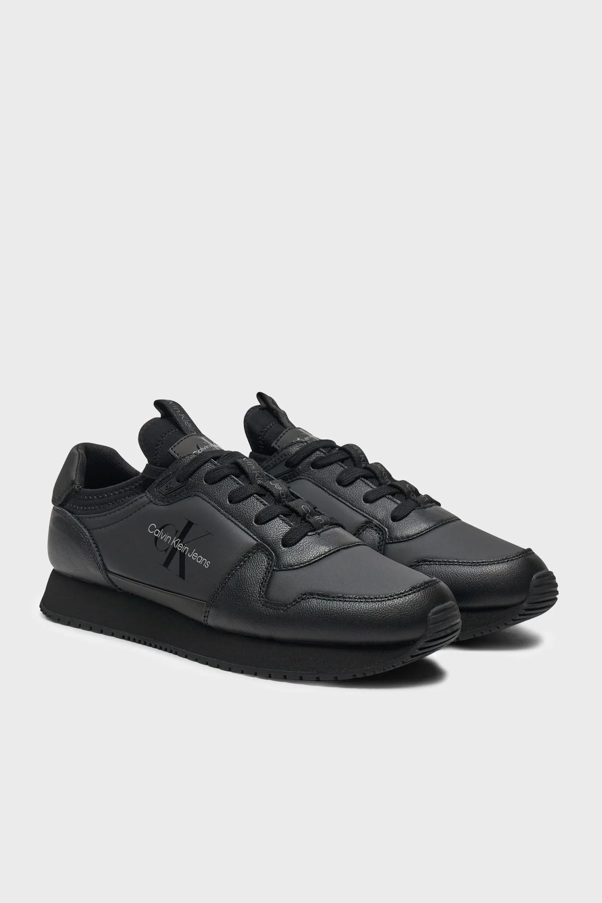 Calvin Klein Deri Logolu Sneaker YM0YM011180GJ Erkek Ayakkabı YM0YM01118 0GJ SİYAH - 2