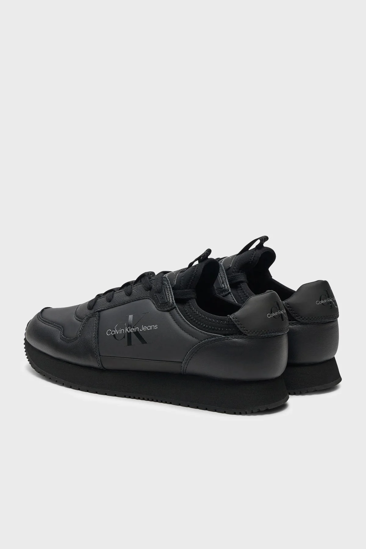 Calvin Klein Deri Logolu Sneaker YM0YM011180GJ Erkek Ayakkabı YM0YM01118 0GJ SİYAH - 3