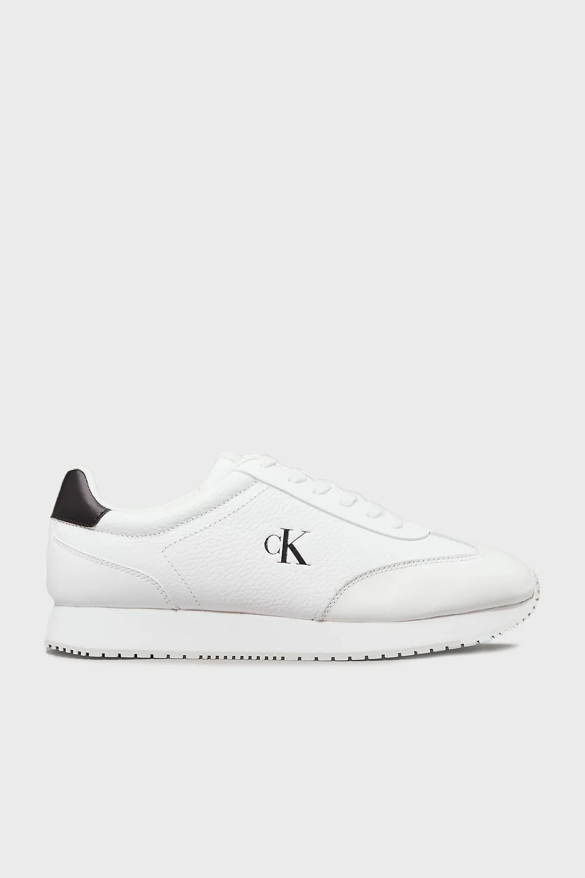 Calvin Klein Deri Logolu Sneaker YM0YM0118701W Erkek Ayakkabı YM0YM01187 01W BEYAZ-SİYAH - 8