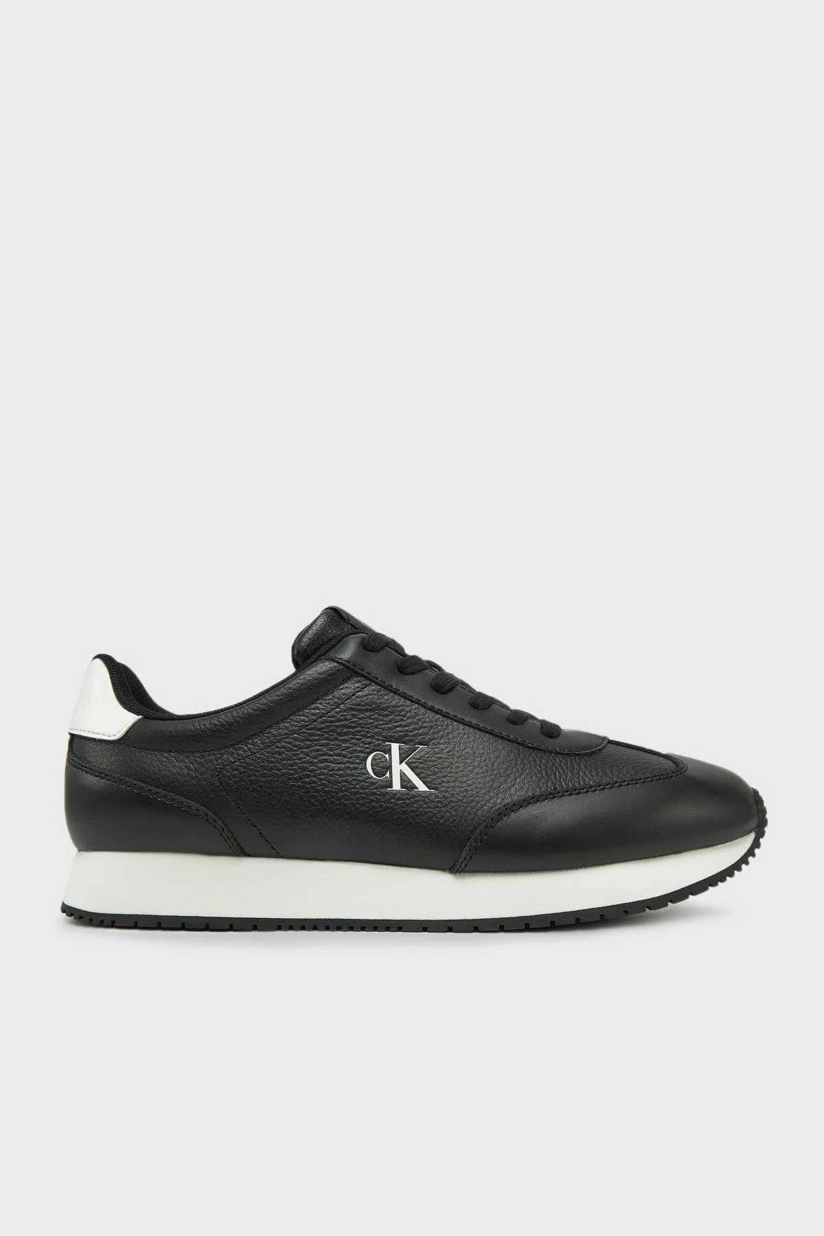 Calvin Klein Deri Logolu Sneaker YM0YM011870GN Erkek Ayakkabı YM0YM01187 0GN SİYAH-BEYAZ - 6