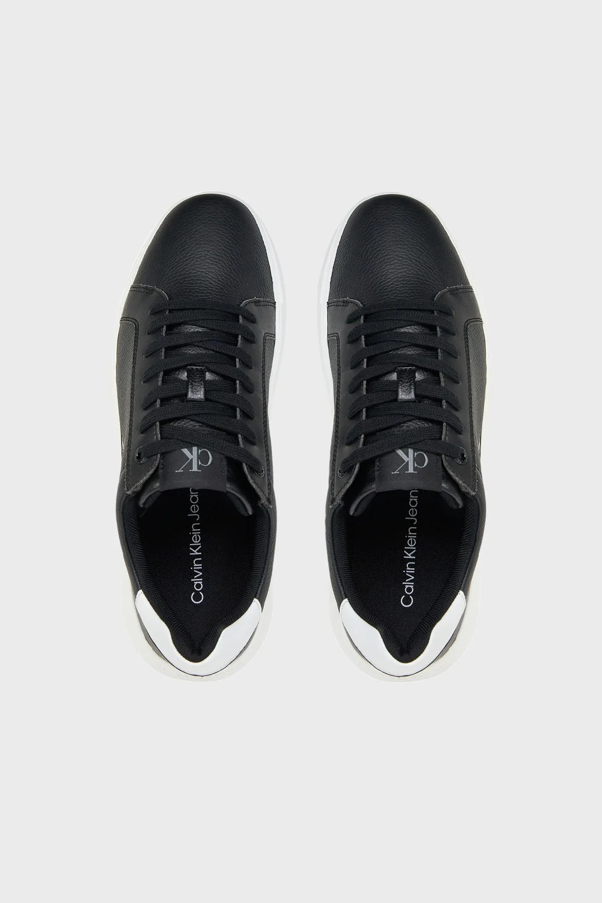 Calvin Klein Deri Logolu Sneaker YM0YM011980GN Erkek Ayakkabı YM0YM01198 0GN SİYAH-BEYAZ - 9