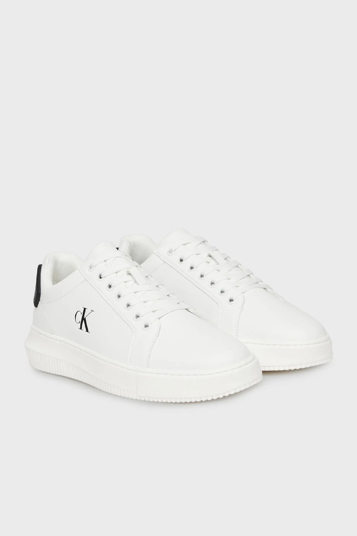 Calvin Klein Deri Logolu Sneaker YM0YM0129601W Erkek Ayakkabı YM0YM01296 01W BEYAZ-SİYAH - 2