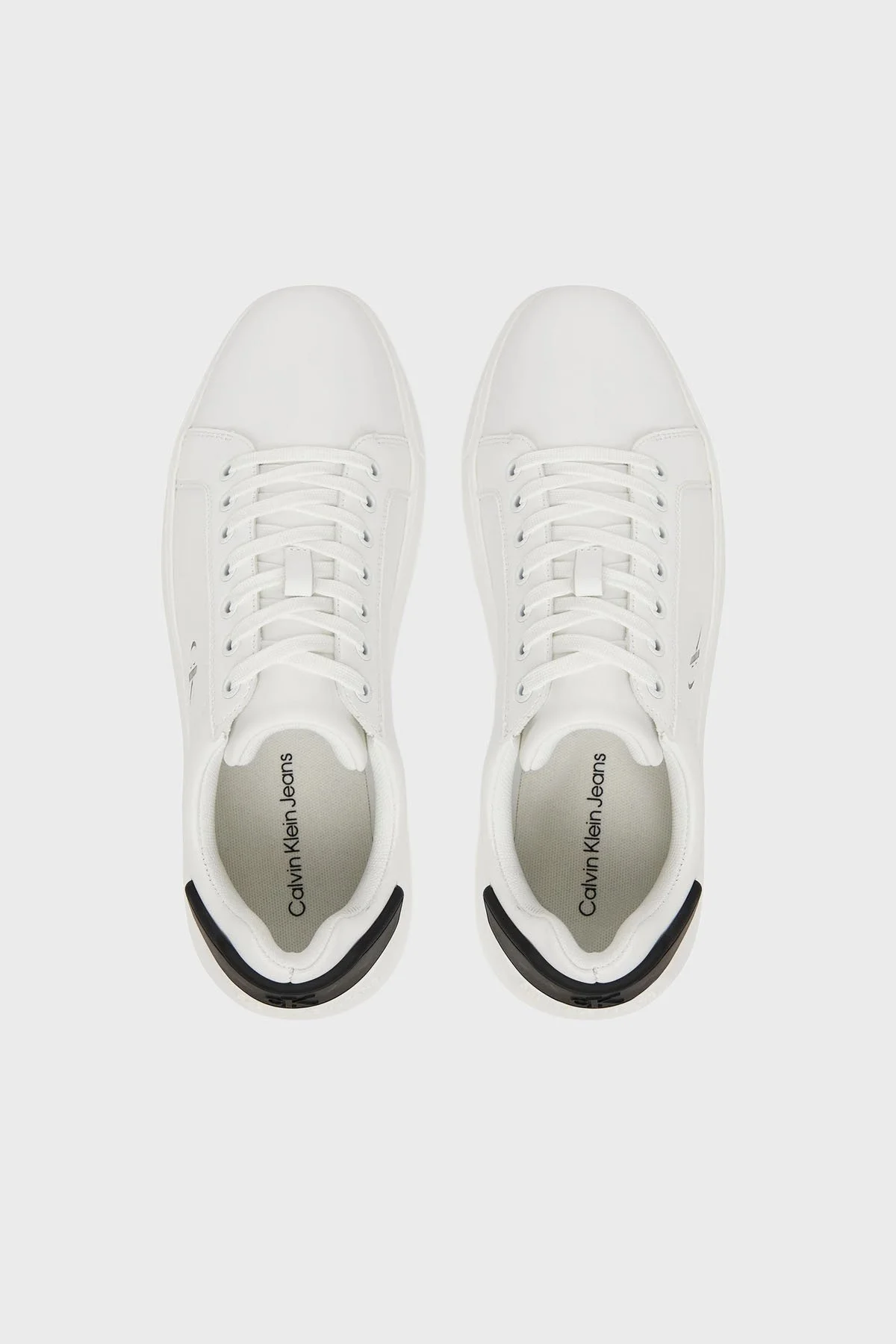 Calvin Klein Deri Logolu Sneaker YM0YM0129601W Erkek Ayakkabı YM0YM01296 01W BEYAZ-SİYAH - 3