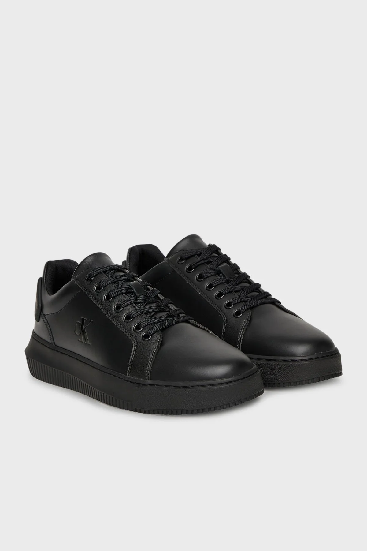 Calvin Klein Deri Logolu Sneaker YM0YM012960GJ Erkek Ayakkabı YM0YM01296 0GJ SİYAH - 2