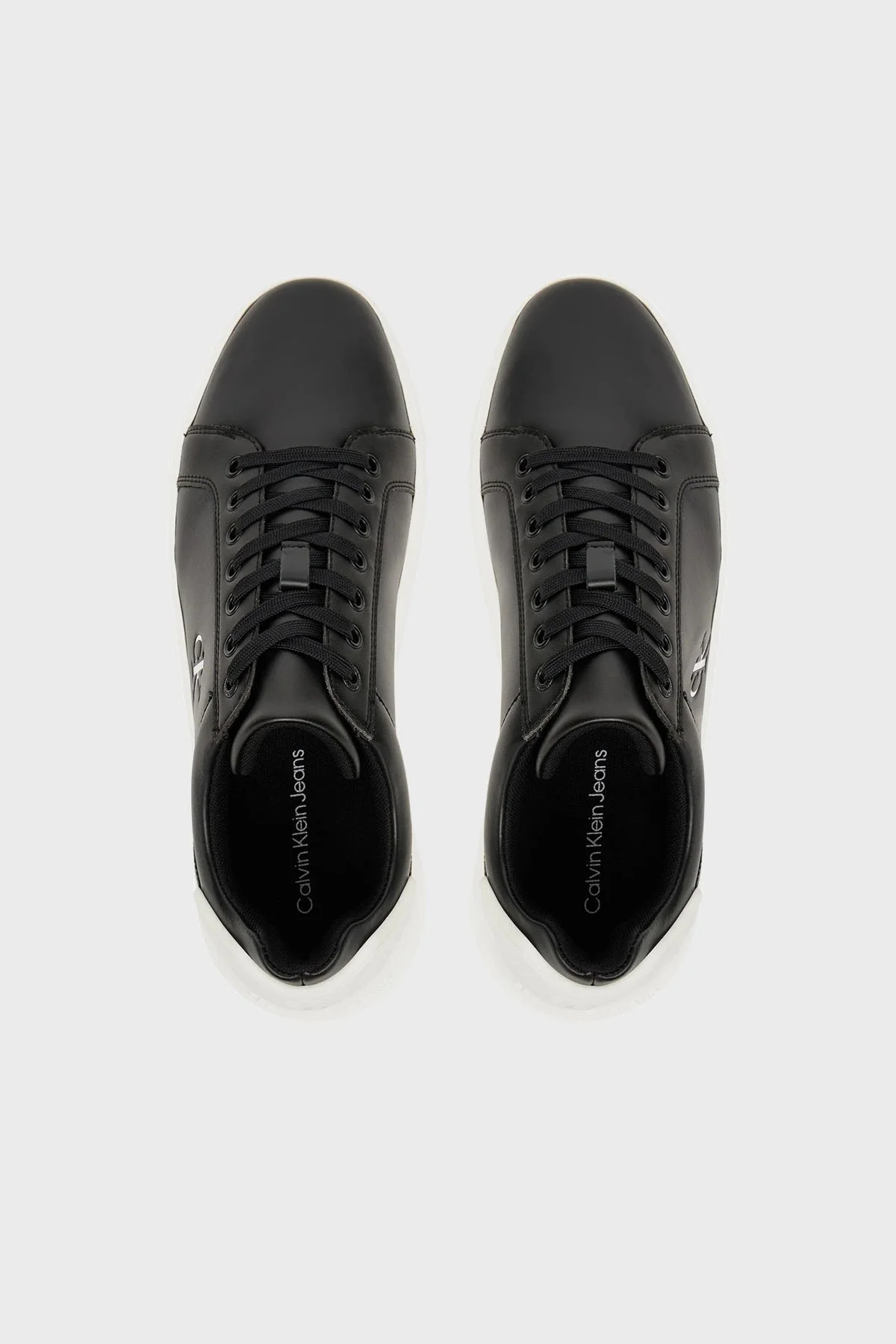 Calvin Klein Deri Logolu Sneaker YM0YM012960GM Erkek Ayakkabı YM0YM01296 0GM SİYAH-BEYAZ - 3