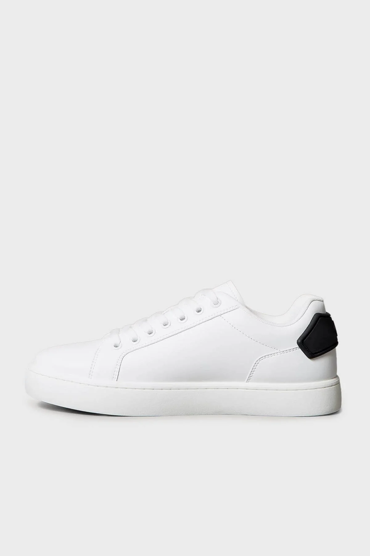 Calvin Klein Deri Logolu Sneaker YM0YM0129701W Erkek Ayakkabı YM0YM01297 01W BEYAZ-SİYAH - 2