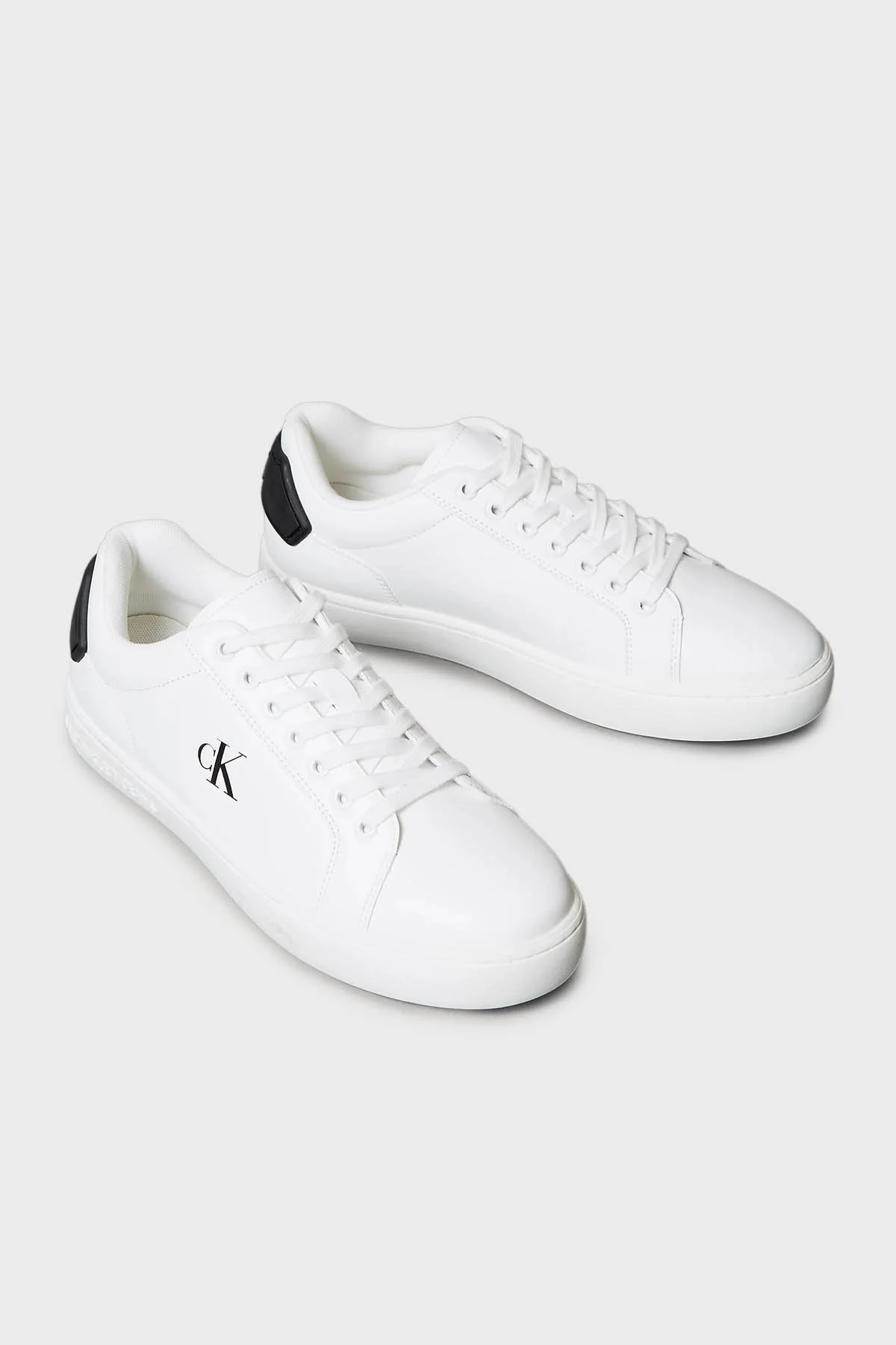 Calvin Klein Deri Logolu Sneaker YM0YM0129701W Erkek Ayakkabı YM0YM01297 01W BEYAZ-SİYAH - 3