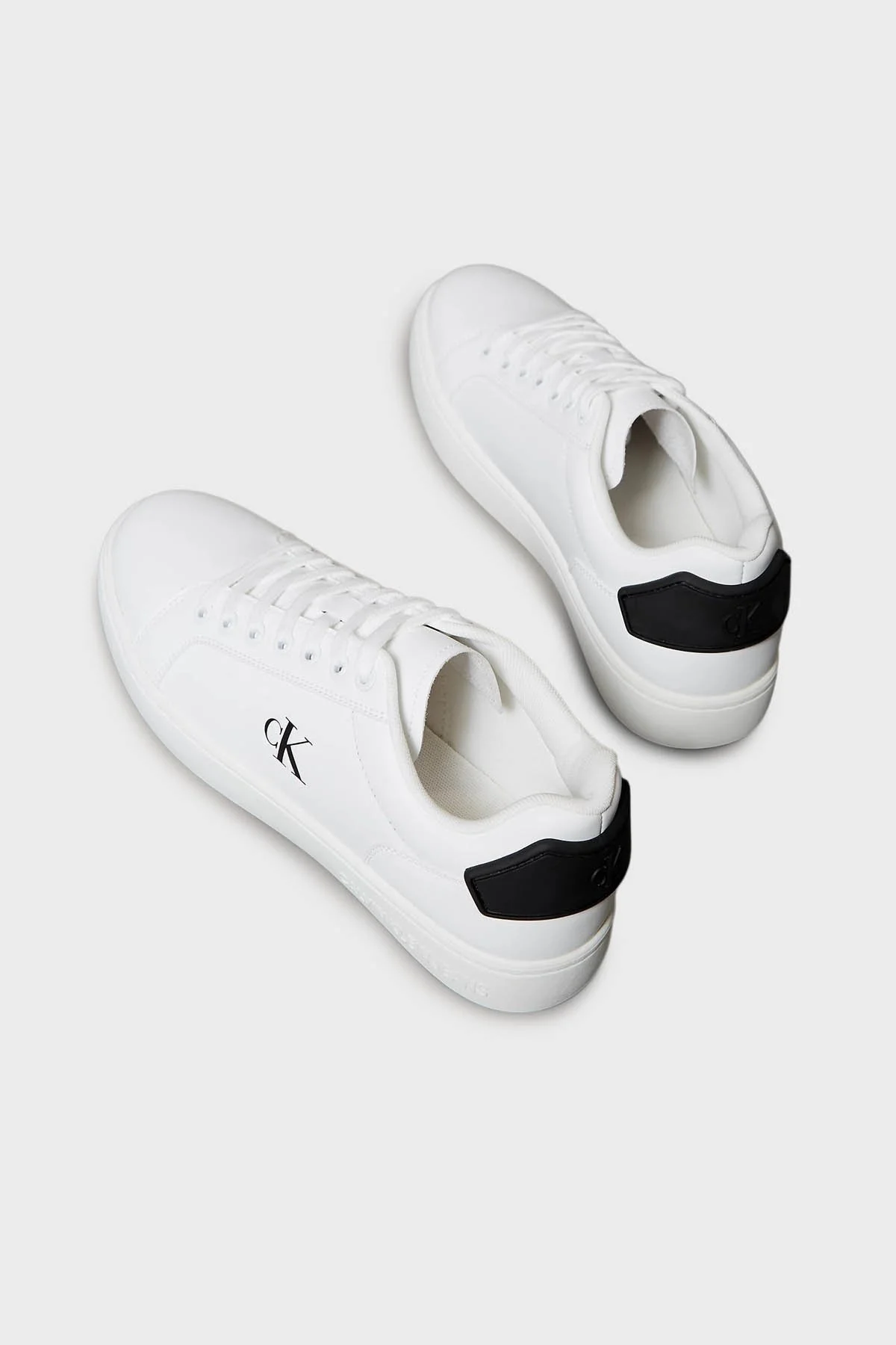 Calvin Klein Deri Logolu Sneaker YM0YM0129701W Erkek Ayakkabı YM0YM01297 01W BEYAZ-SİYAH - 4