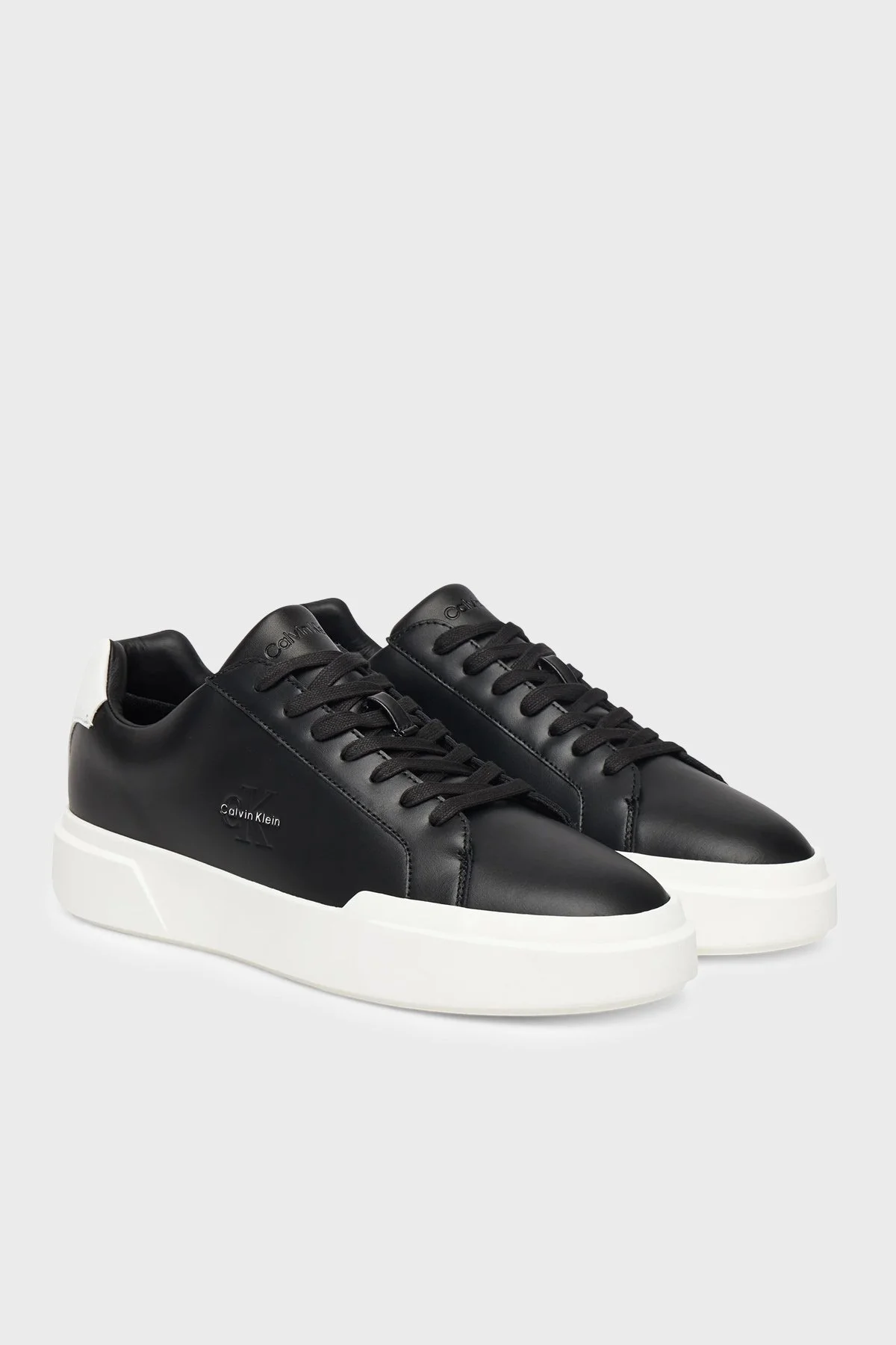 Calvin Klein Deri Logolu Sneaker YM0YM0134406W Erkek Ayakkabı YM0YM01344 06W SİYAH - 2
