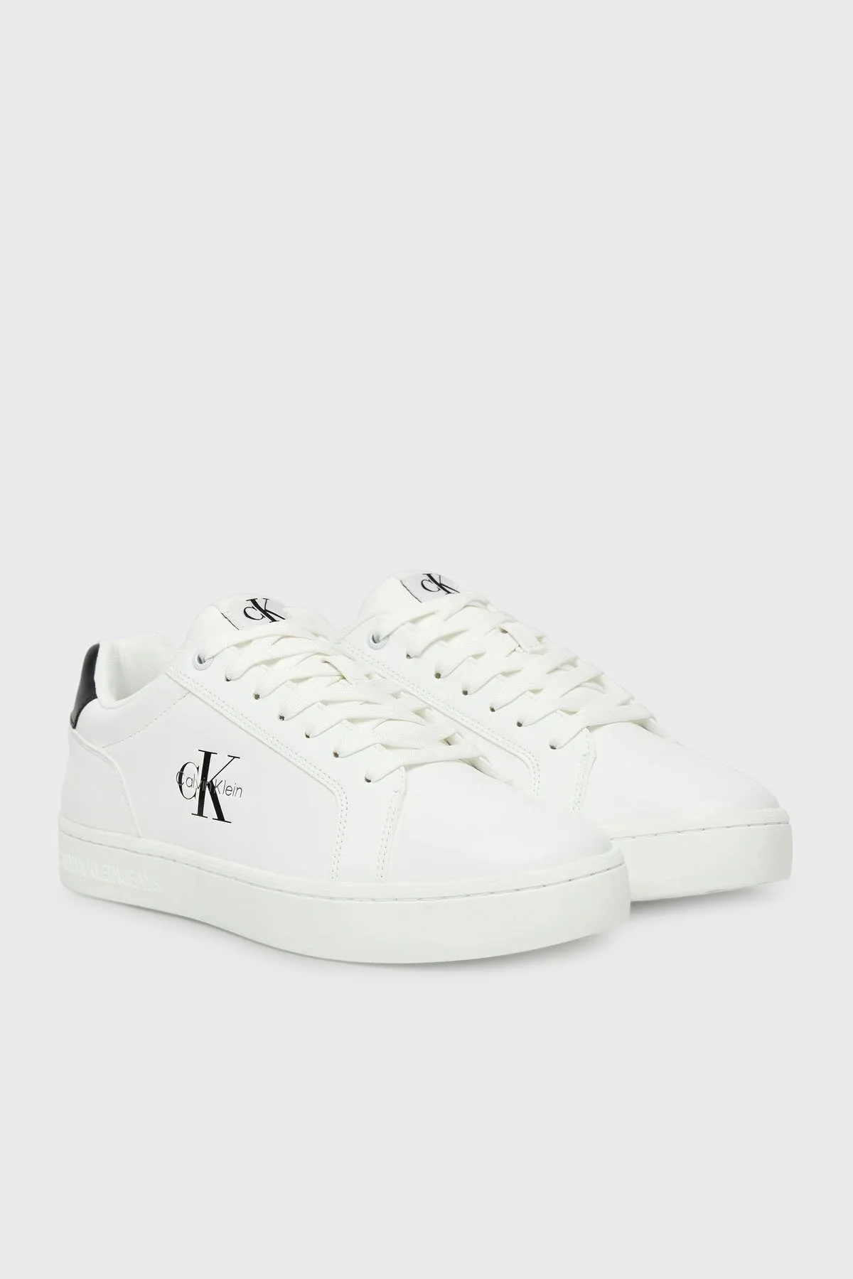 Calvin Klein Deri Logolu Sneaker YM0YM0136901W Erkek Ayakkabı YM0YM01369 01W BEYAZ-SİYAH - 2