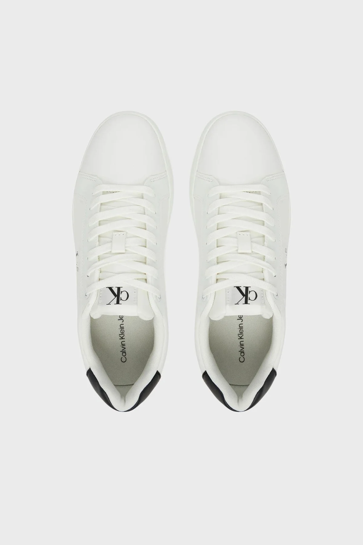 Calvin Klein Deri Logolu Sneaker YM0YM0136901W Erkek Ayakkabı YM0YM01369 01W BEYAZ-SİYAH - 3