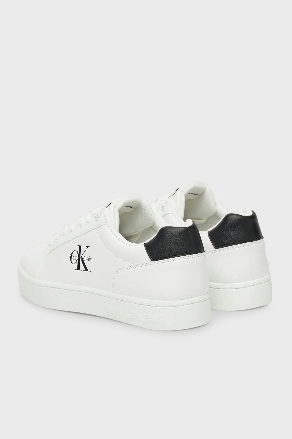 Calvin Klein Deri Logolu Sneaker YM0YM0136901W Erkek Ayakkabı YM0YM01369 01W BEYAZ-SİYAH - 4